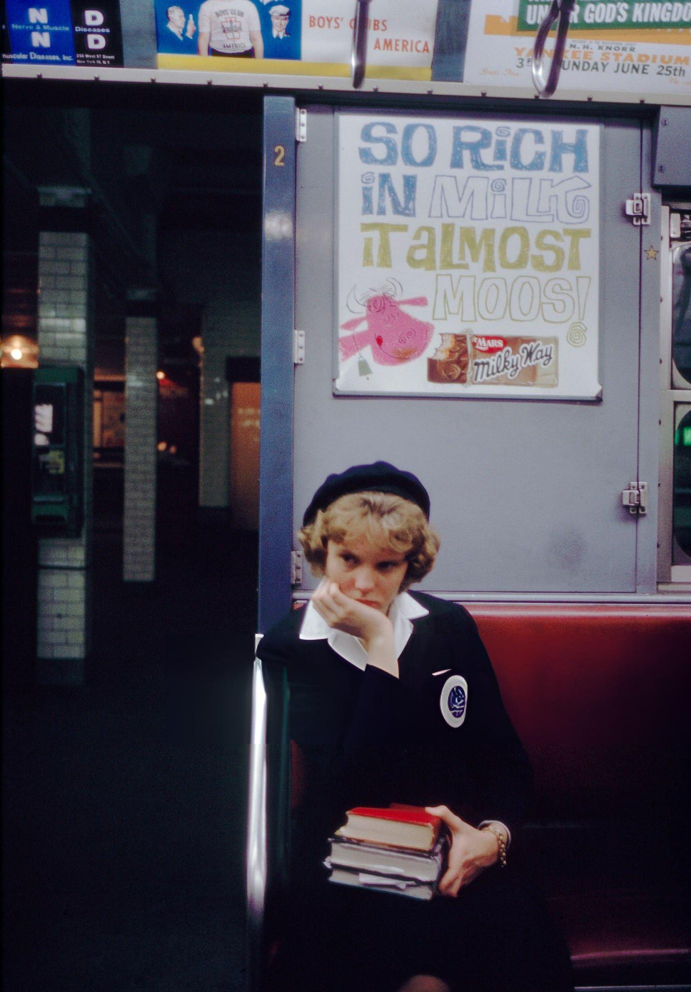Student On Subway, New York City, July 1961.
