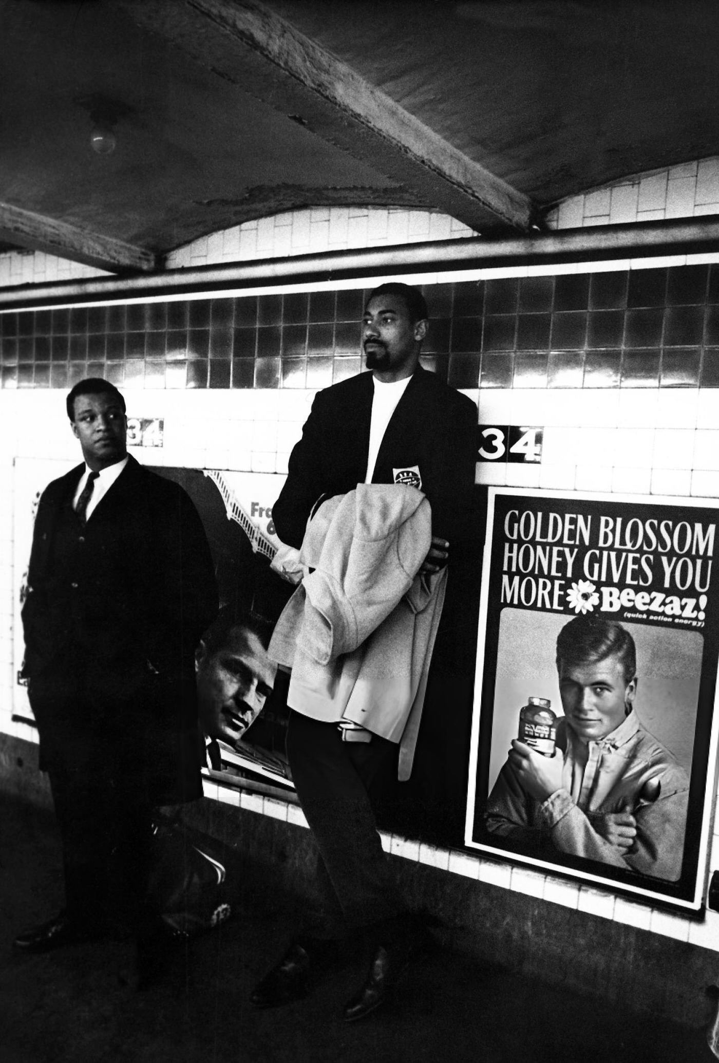 Wilt Chamberlain Awaits A Train In The 34Th Street Subway Station In New York City, 1966.
