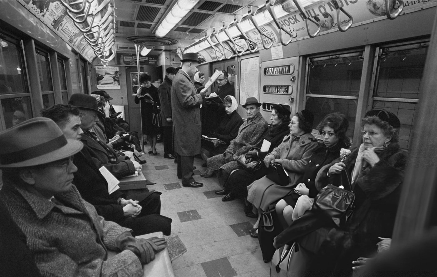 Rush Hour Subway Riders In New York, 1960S