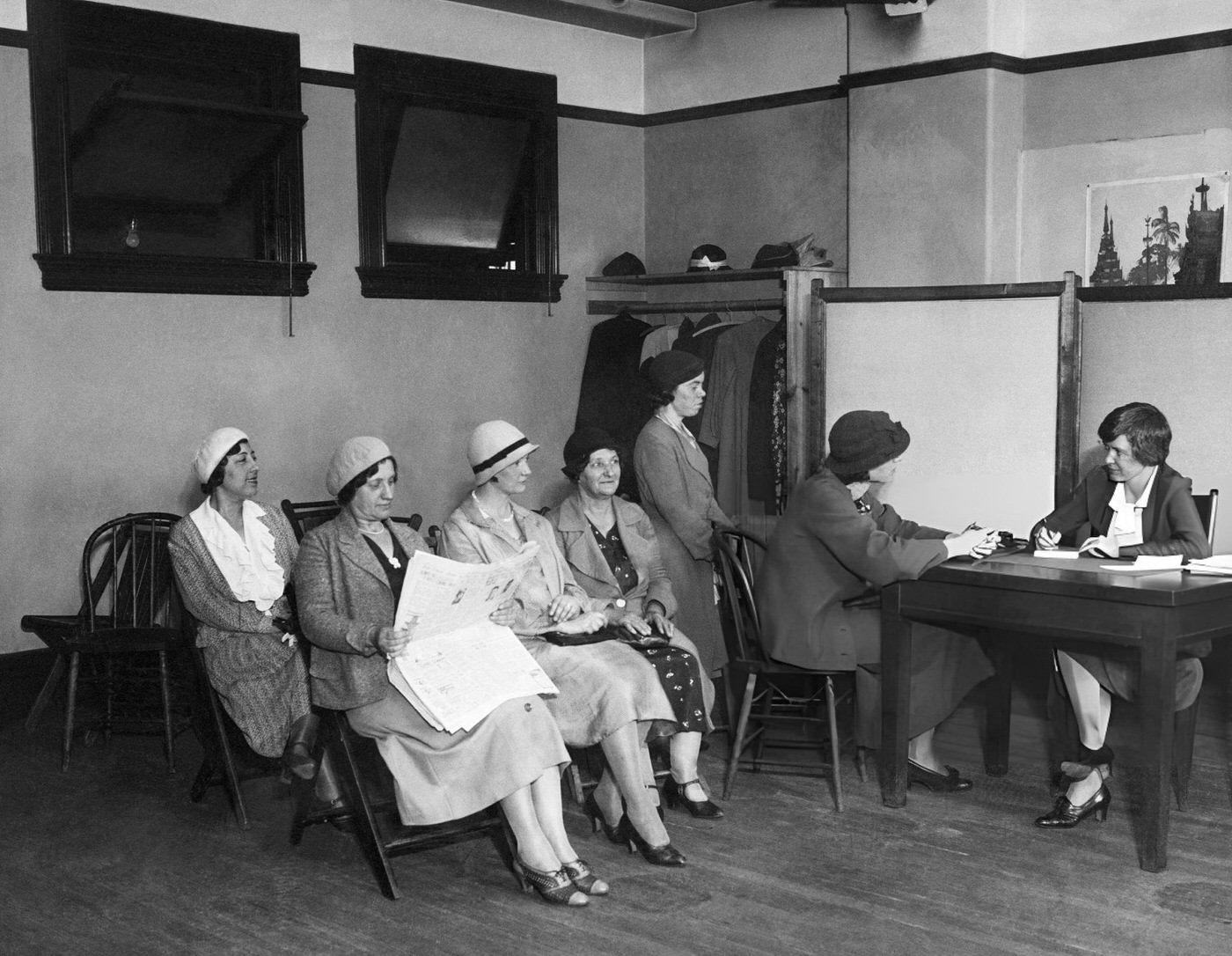 Several Women Attend A Work Camp At Bear Mountain For Unemployed, Homeless, And Single Women During The Great Depression.
