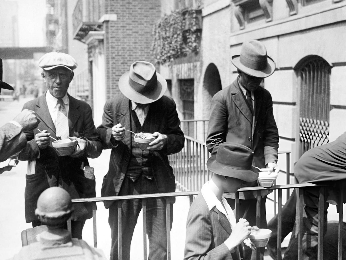 Feeding New York'S Hungry From A Doorstep On East 62Nd Street, Depression Era, New York.