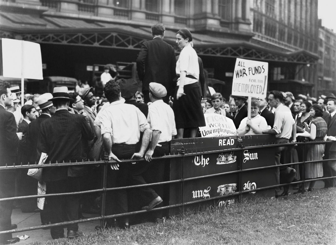 Unemployed People Manifest In Front Of City Hall In New York, July 15, 1931.