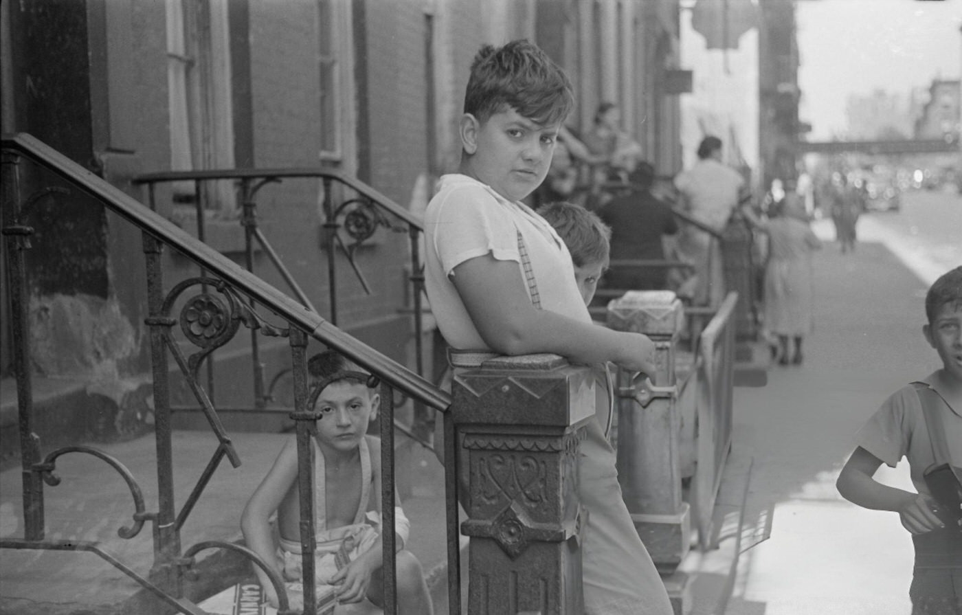 Children Playing In The Street On 61St Street Between 1St And 3Rd Avenues, New York City.