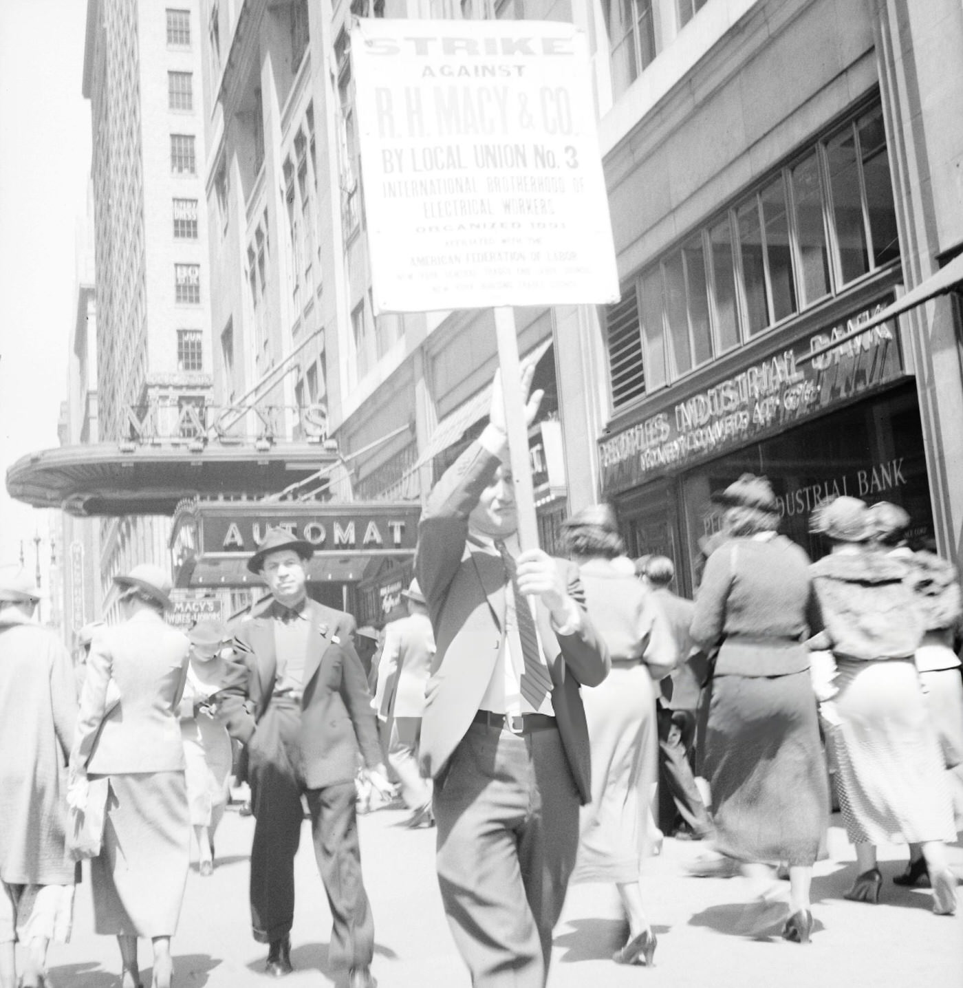 Trade Union Members Picket Macy'S In New York City.