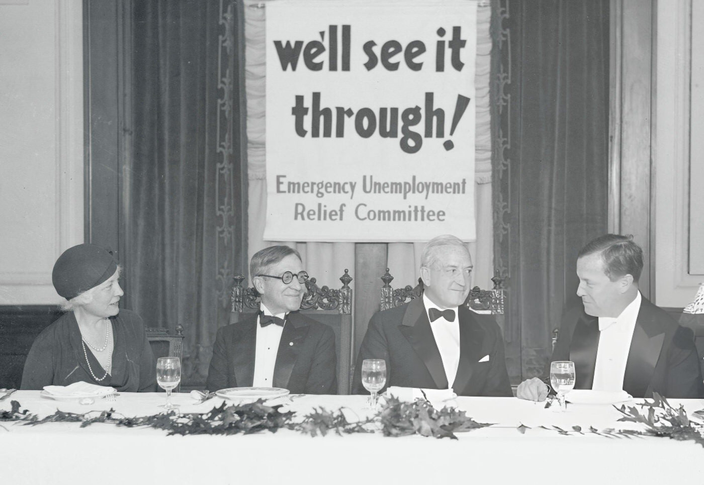 Members Of The Emergency Unemployment Relief Committee Meet At A Dinner At The Hotel Astor To Open The Campaign To Raise At Least $15,000,000, November 10.