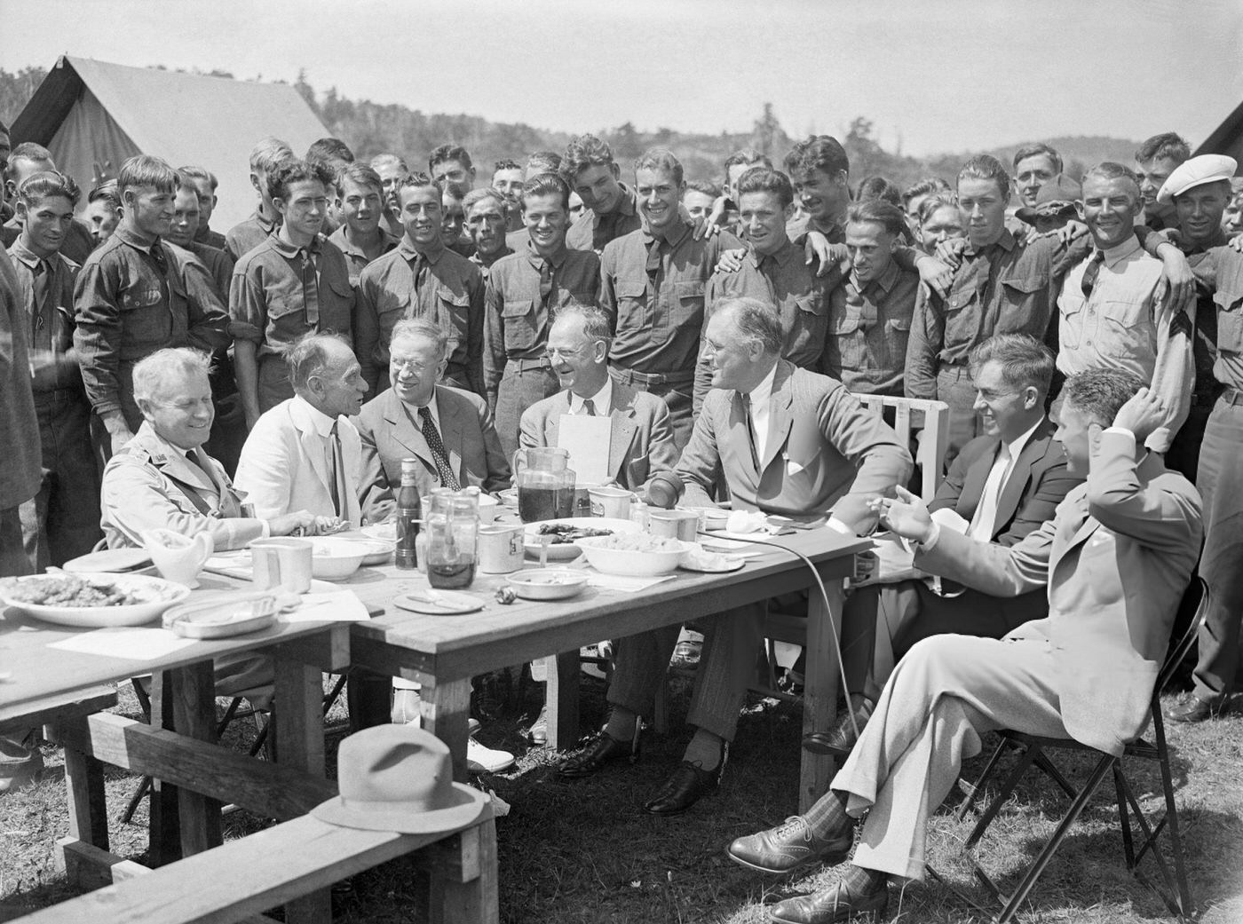 President Roosevelt Inspects Civilian Conservation Corps Camps In Shenandoah Valley, Virginia, August 12, 1933.