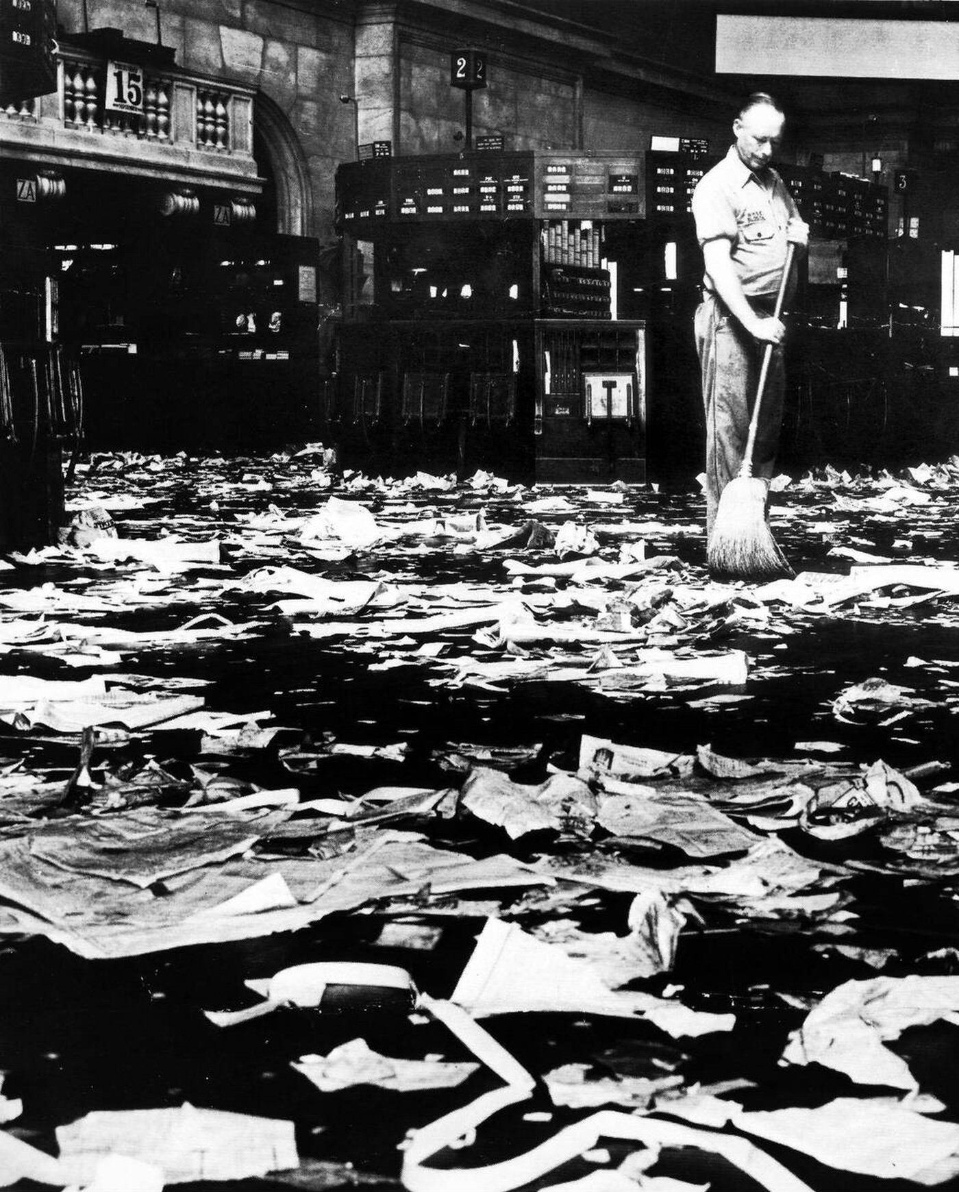 Cleaning Up The Stock Exchange At Wall Street In New York After The Wall Street Crash, Late October 1929.