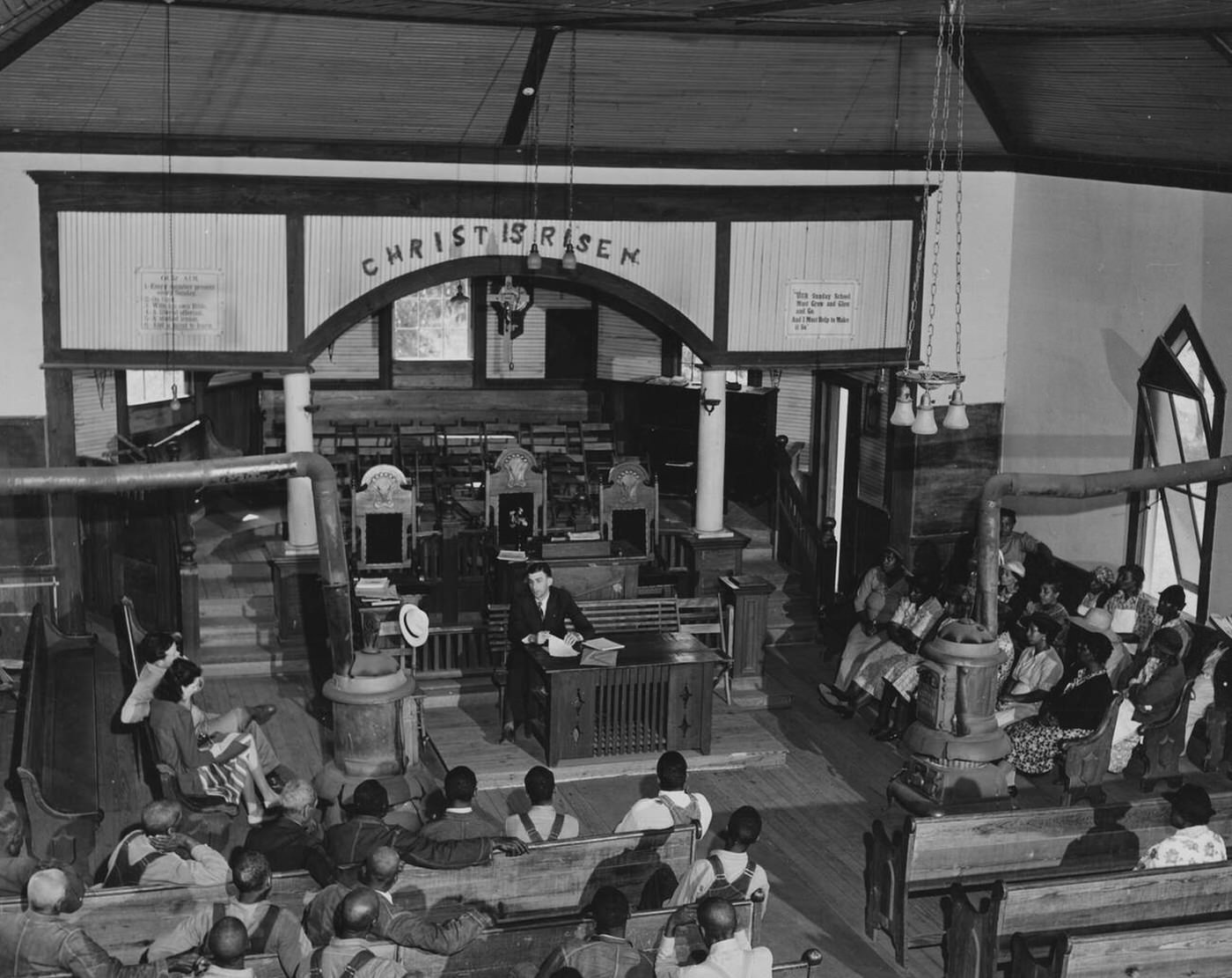 African-American Farm Security Administration Borrowers Sitting In A Church, 1920.
