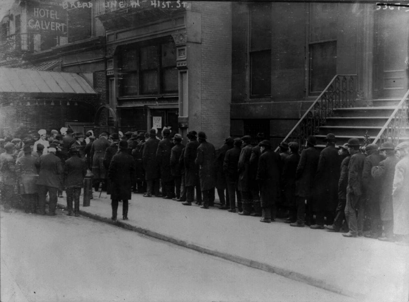 Men In A Bread Line On 41St St., New York City, February 1915.