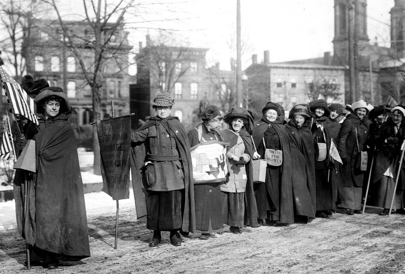 Suffrage Hikers Who Took Part In The Suffrage Hike From New York City To Washington, D.c. Which Joined The March 3, 1913 National American Woman Suffrage Association Parade, 1913.