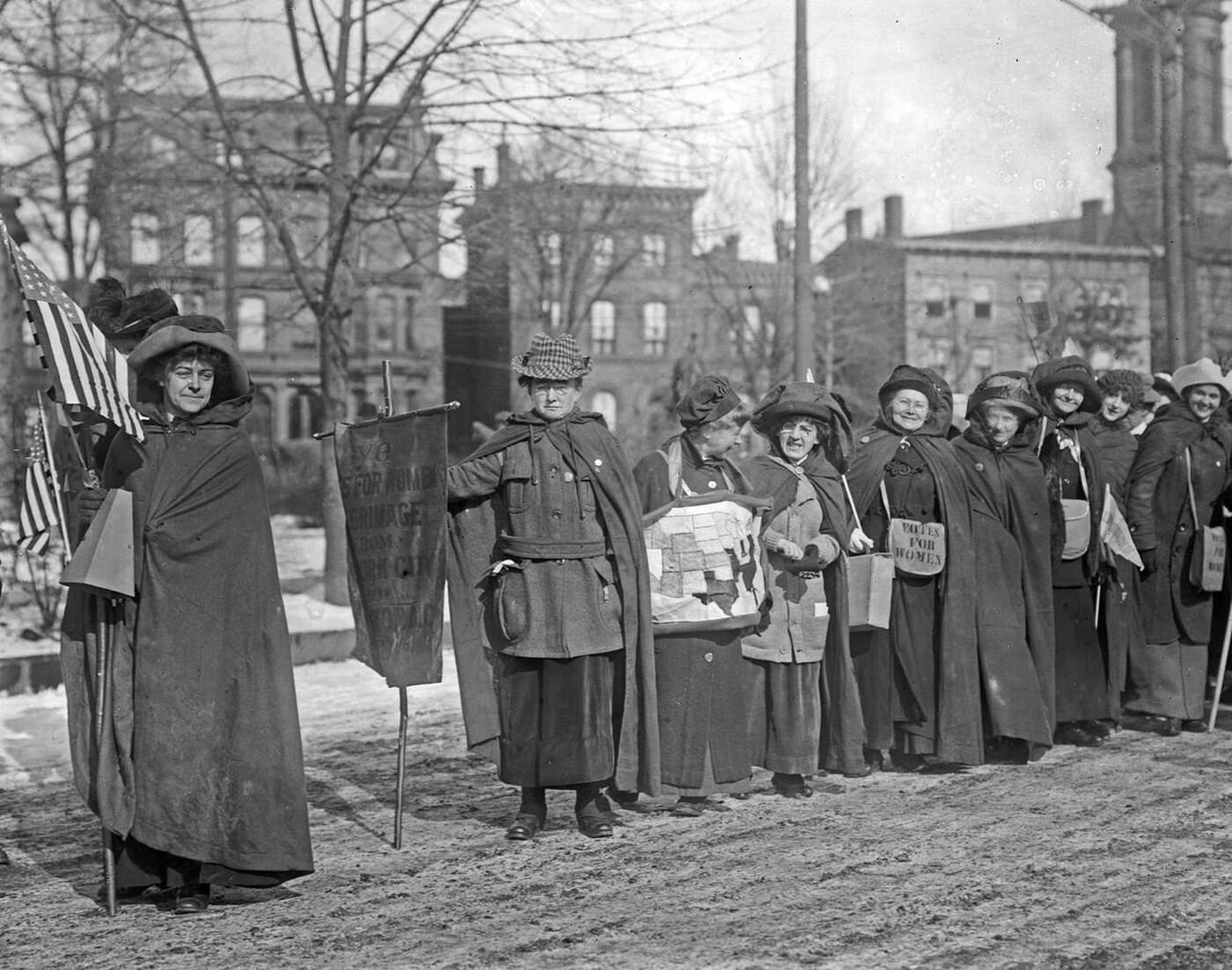 Suffrage Hikers Who Took Part In The Suffrage Hike From New York City To Washington, D.c. Which Joined The March 3, 1913 National American Woman Suffrage Association Parade, 1913.