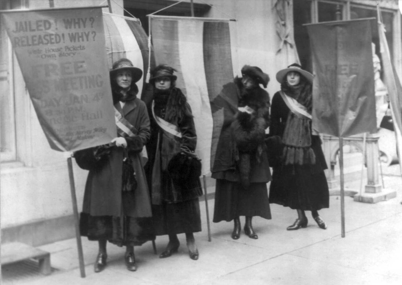 Suffragettes Picketing In New York City, 1917.