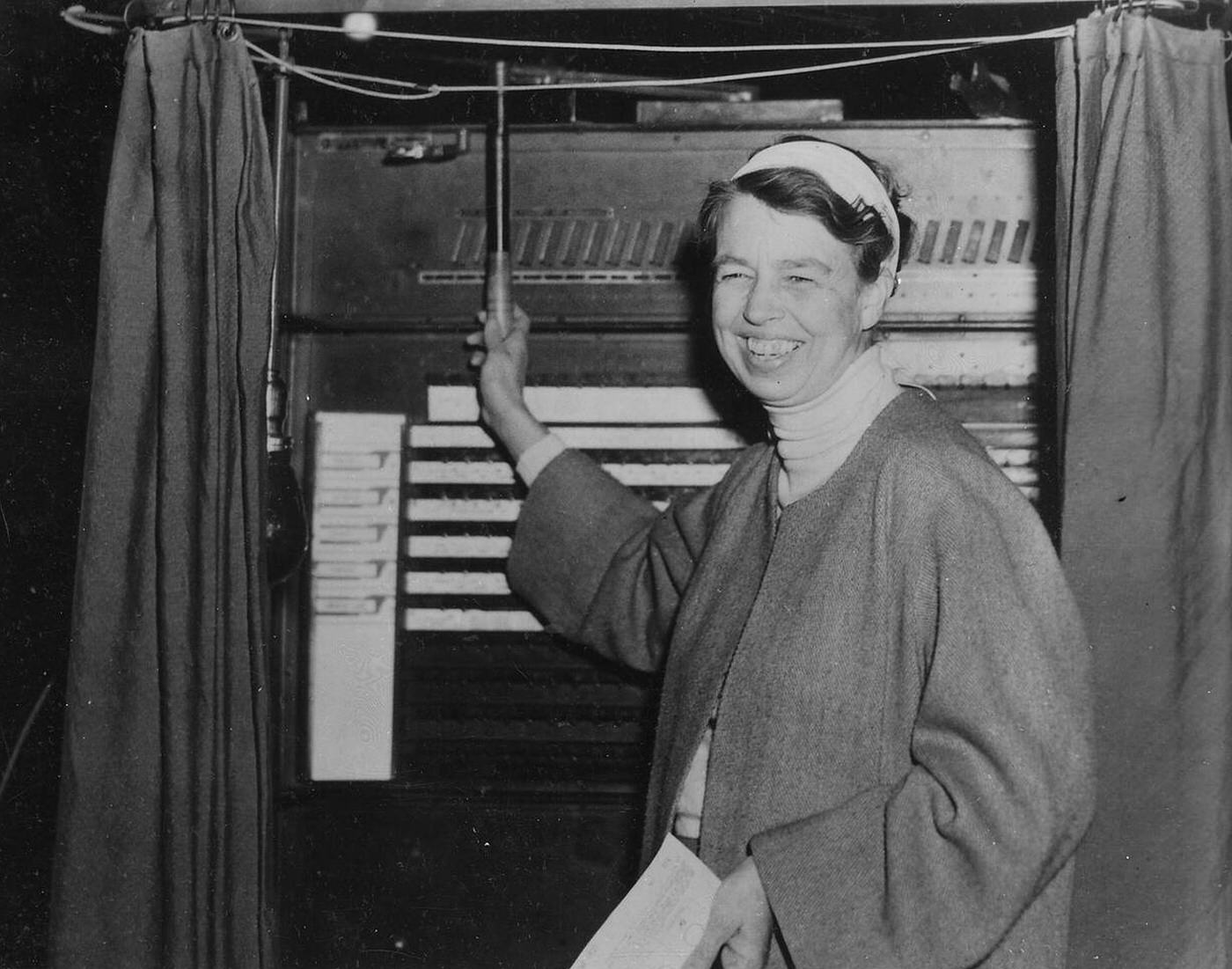 Eleanor Roosevelt Votes In Hyde Park, New York, 1936.
