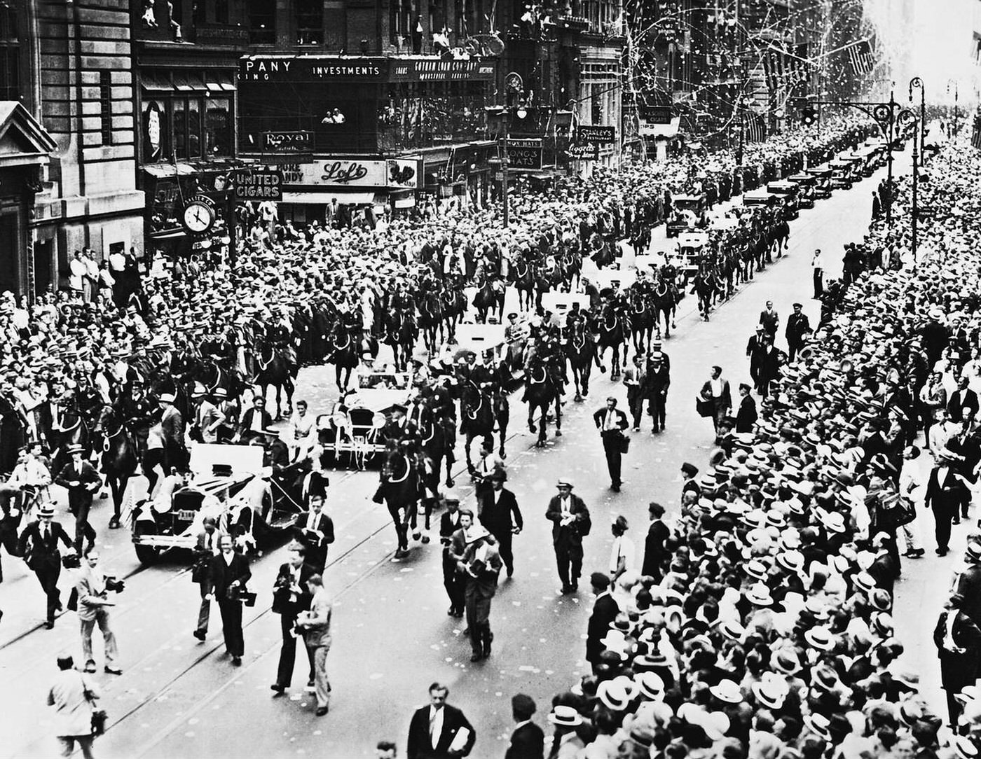 Ticker Tape Parade For Wiley Post And Harold Gatty In New York, 1931.