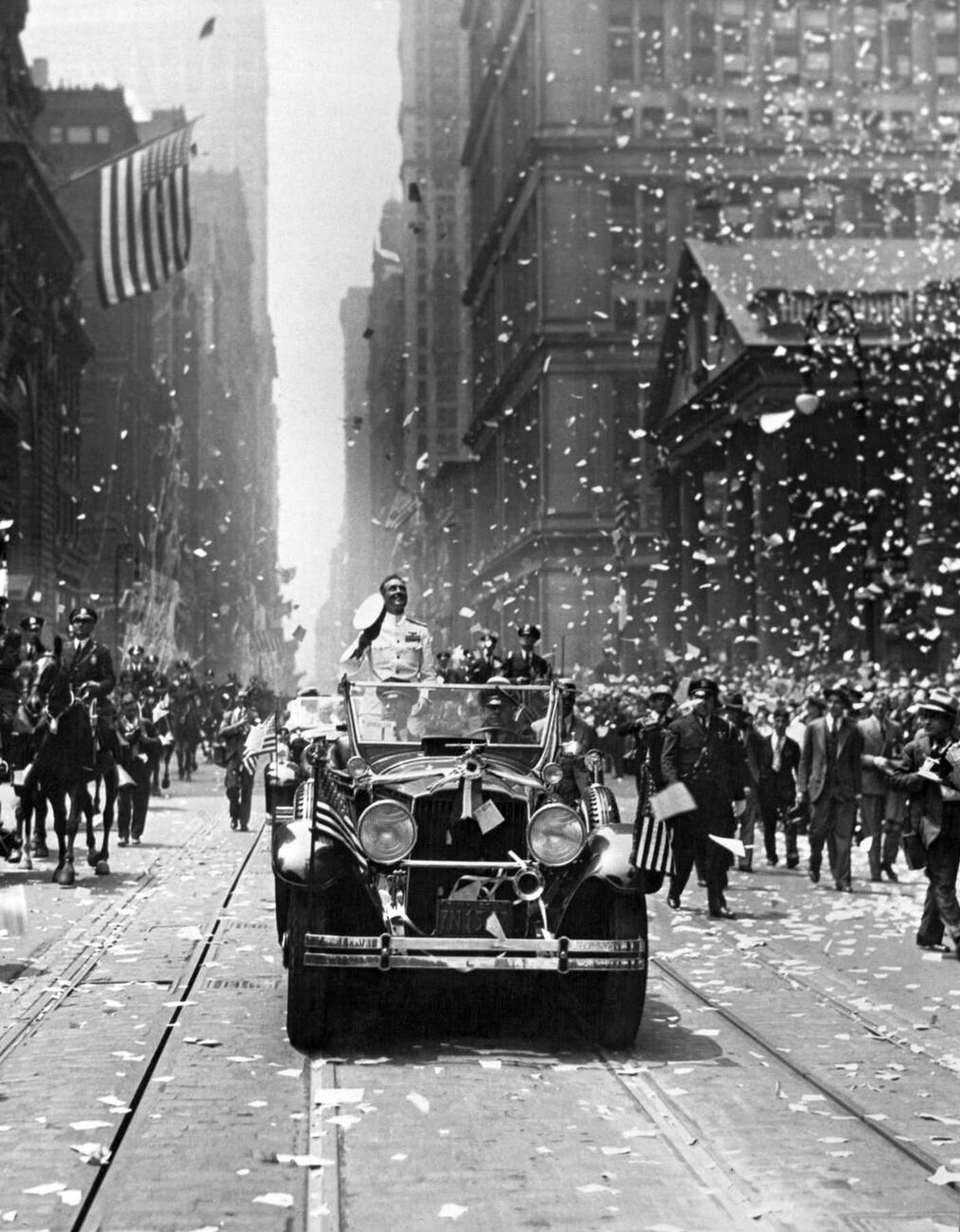 Ticker Tape Parade For Admiral Richard E. Byrd Upon His Return From His Antarctica Expedition And Flight Over The South Pole, 1930.