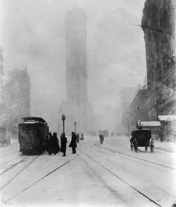 Snowy Times Square, 1905