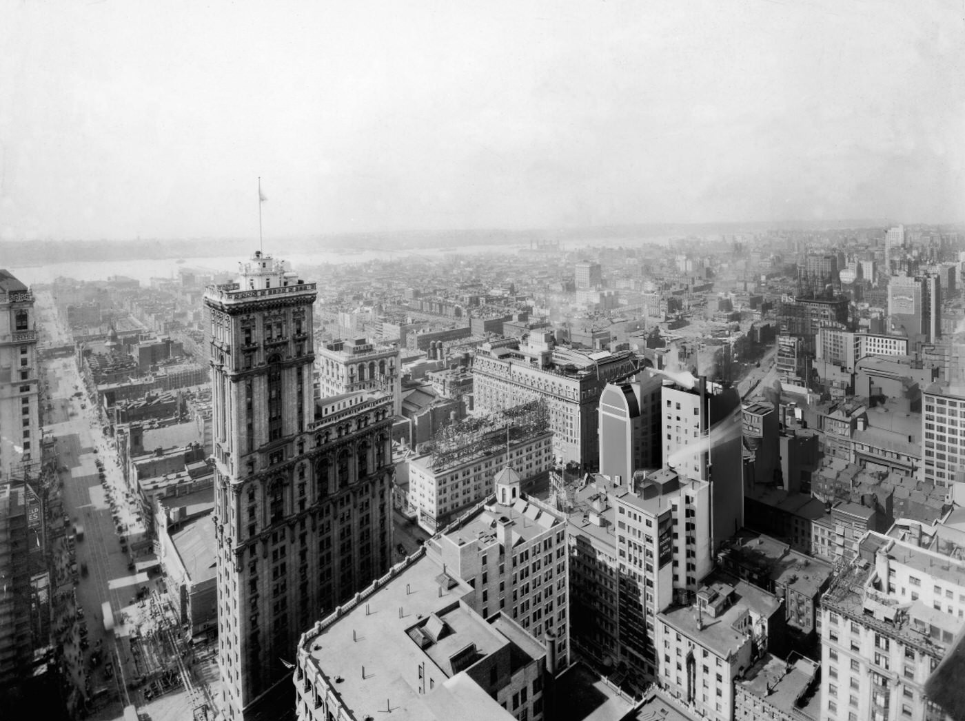 Aerial View Of Times Square Looking South-East, 1917.