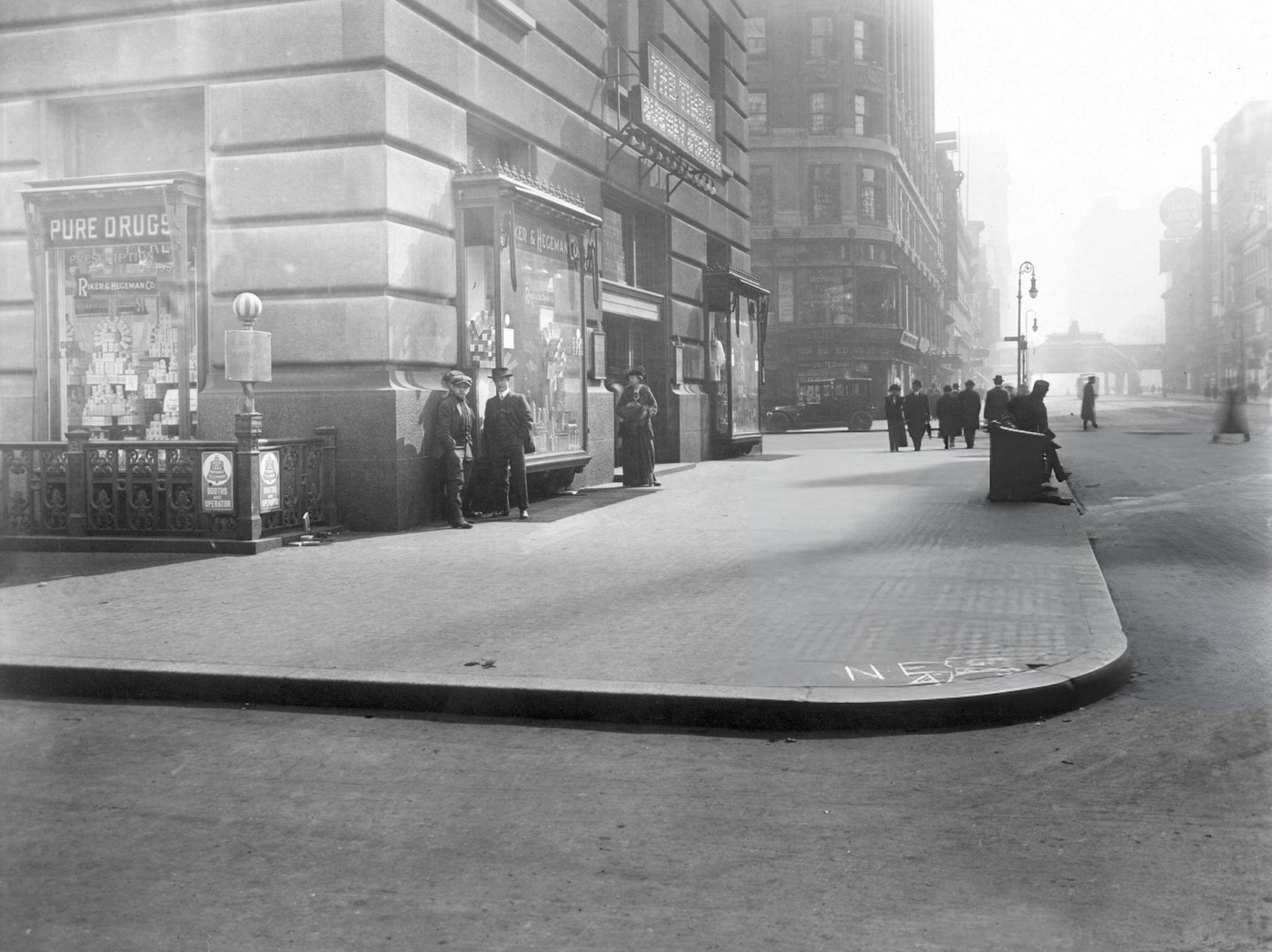 View Of A Drugstore In The New York Times Building At The Corner Of Seventh Avenue And 42Nd Street, Times Square, 1914.