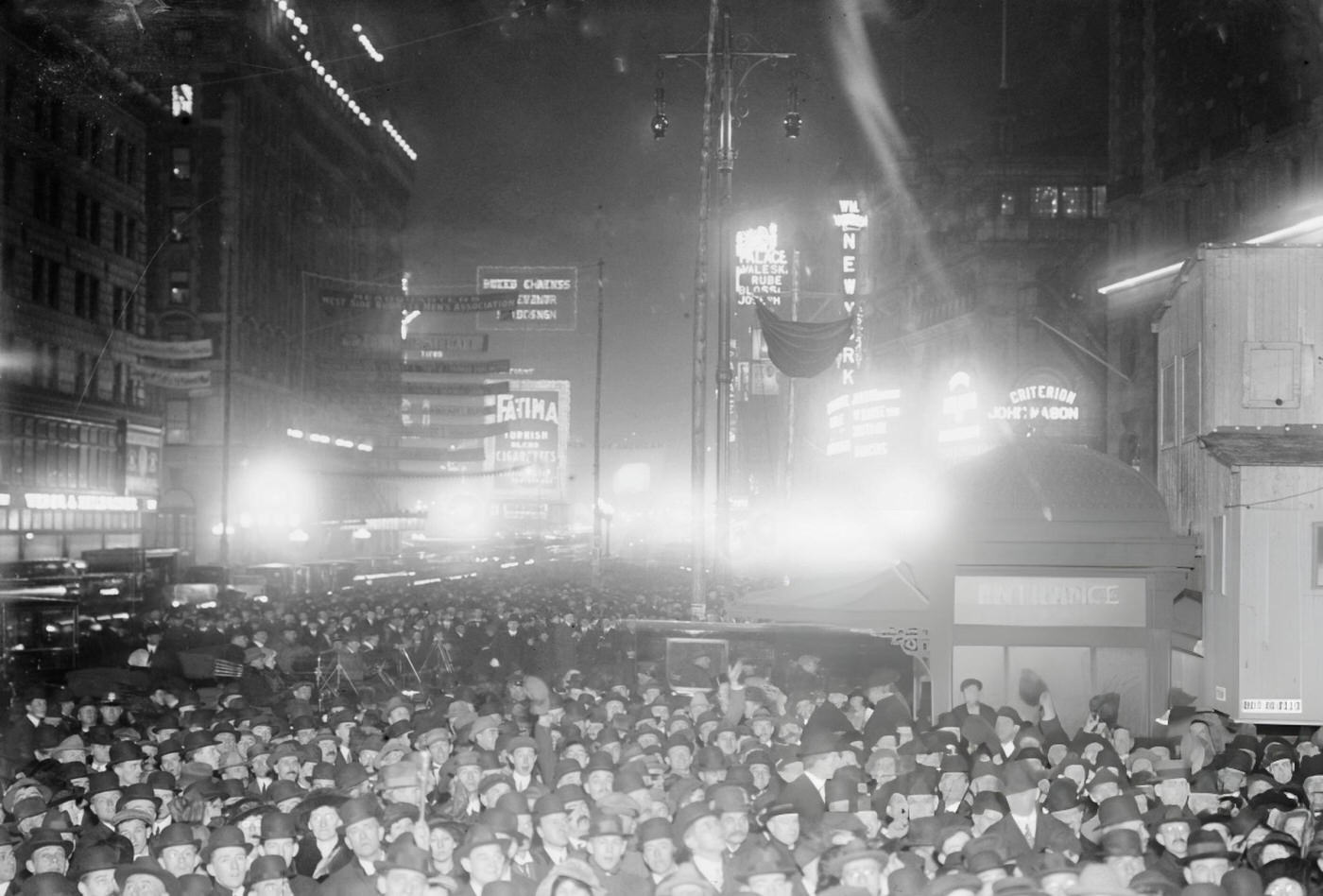 Election Night In New York, 1913; The Fusion Candidate John Purroy Mitchel Won Election As Mayor Of New York City.