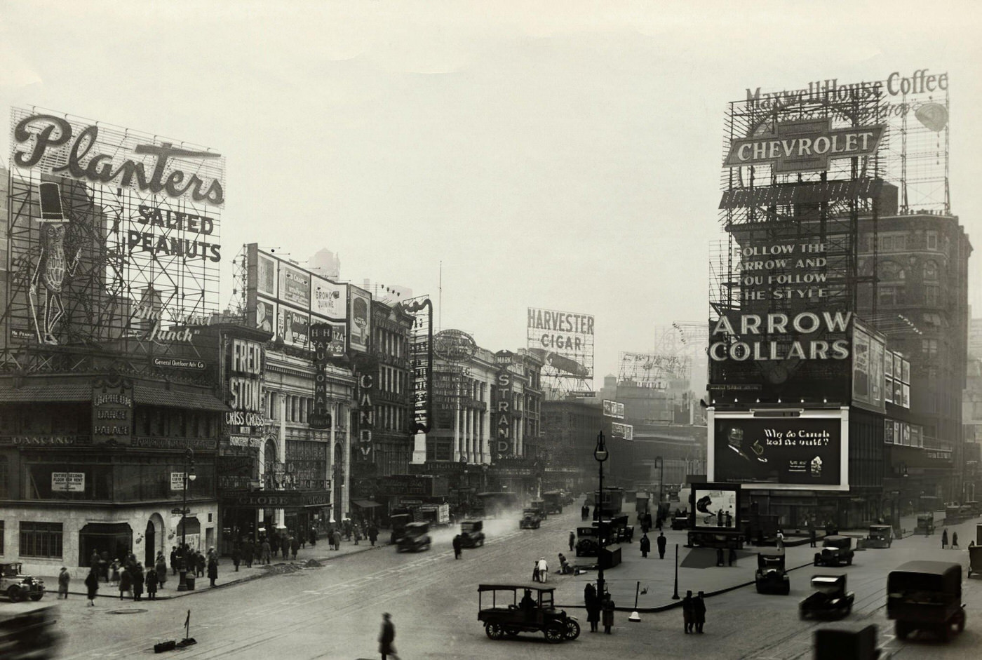 View Of Longacre Square, Part Of Times Square, Looking Up 45Th Street And Broadway, 1910S.