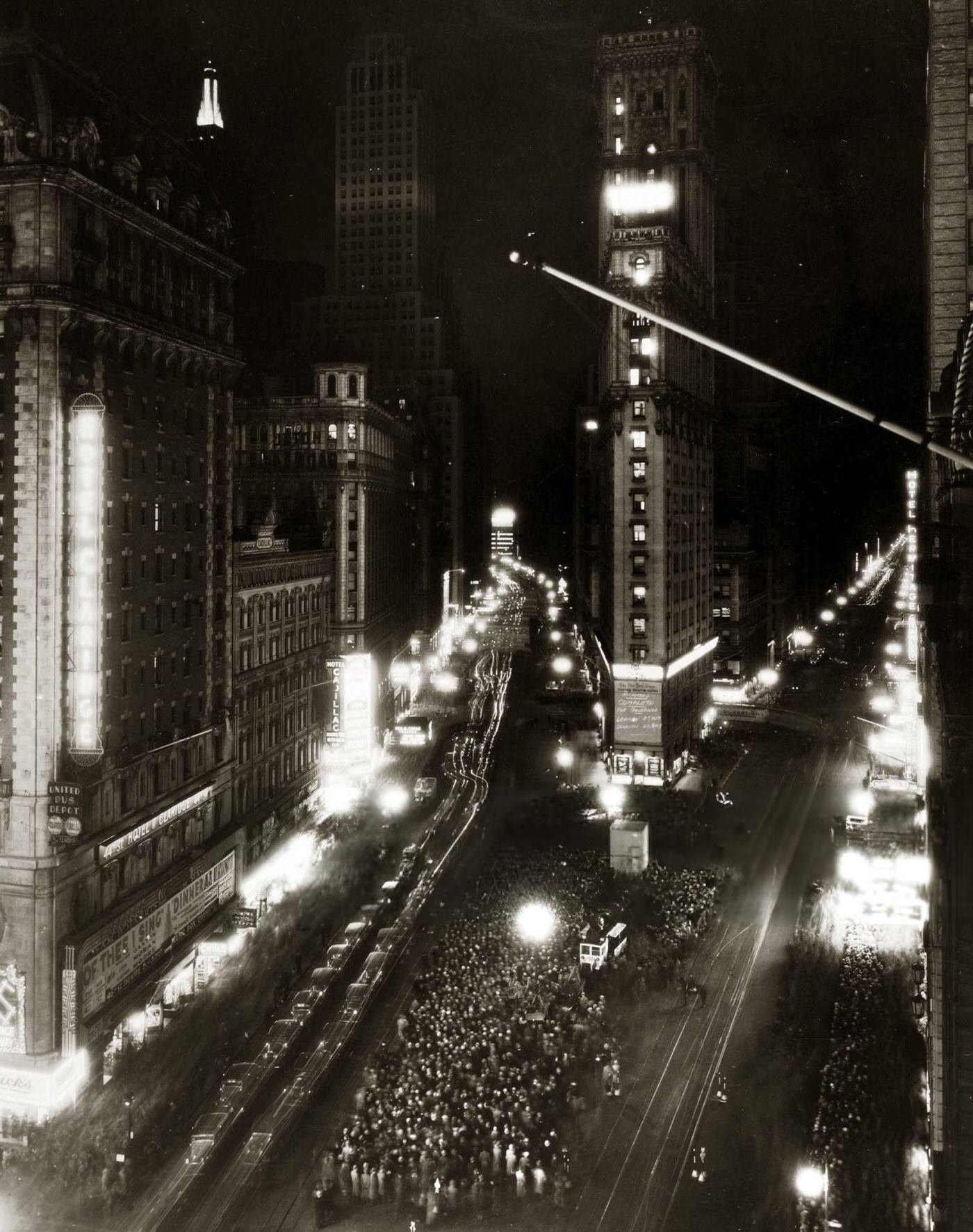 The Theatre District Around Times Square, New York, Looking South, Showing The Times Building In The Center, 1920S.