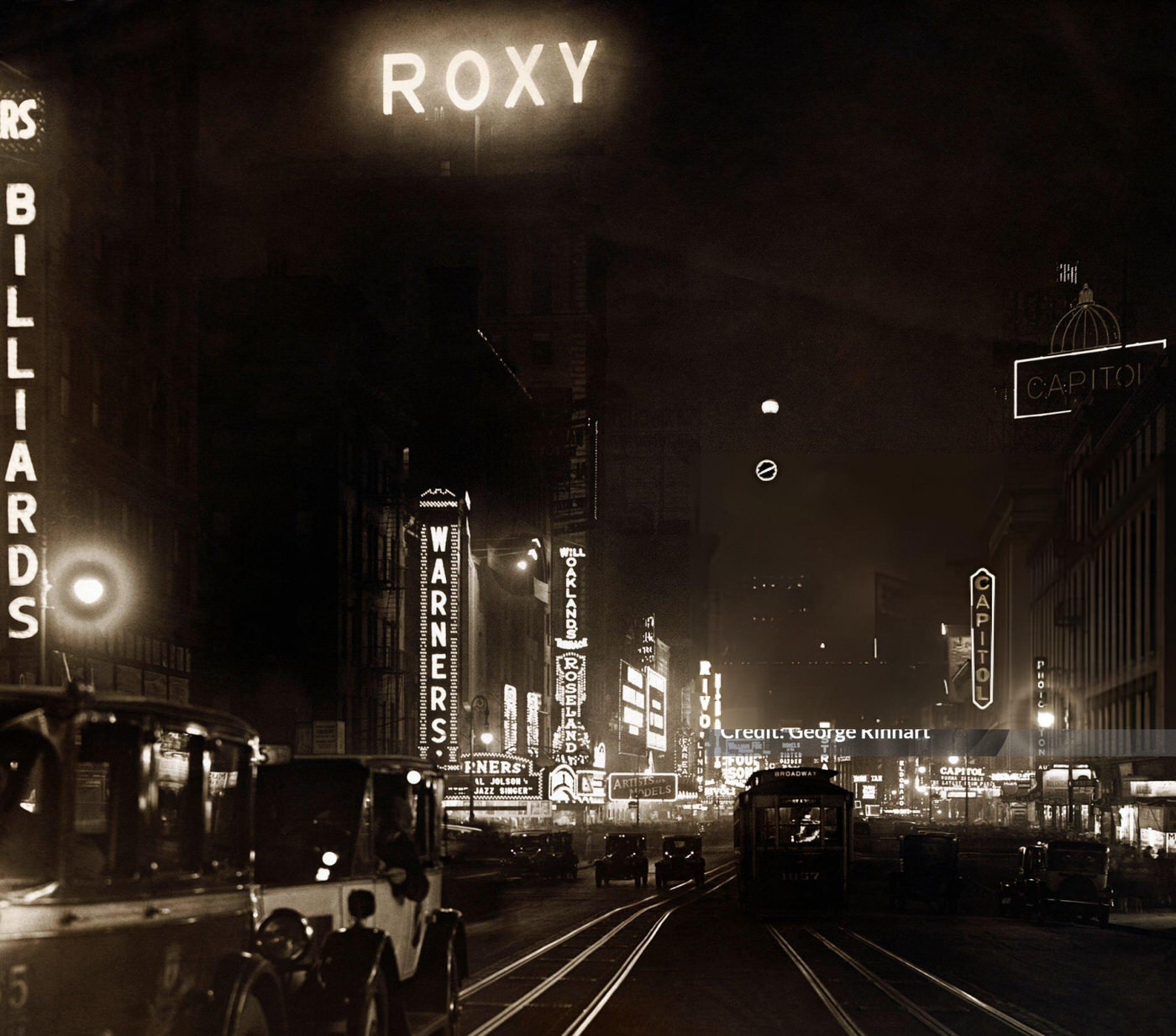 Broadway On A Rainy Night, Times Square, New York, New York, 1920S.
