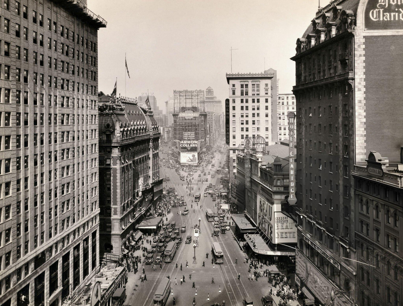 Times Square, Looking North From 44Th Street, New York, New York, 1925.