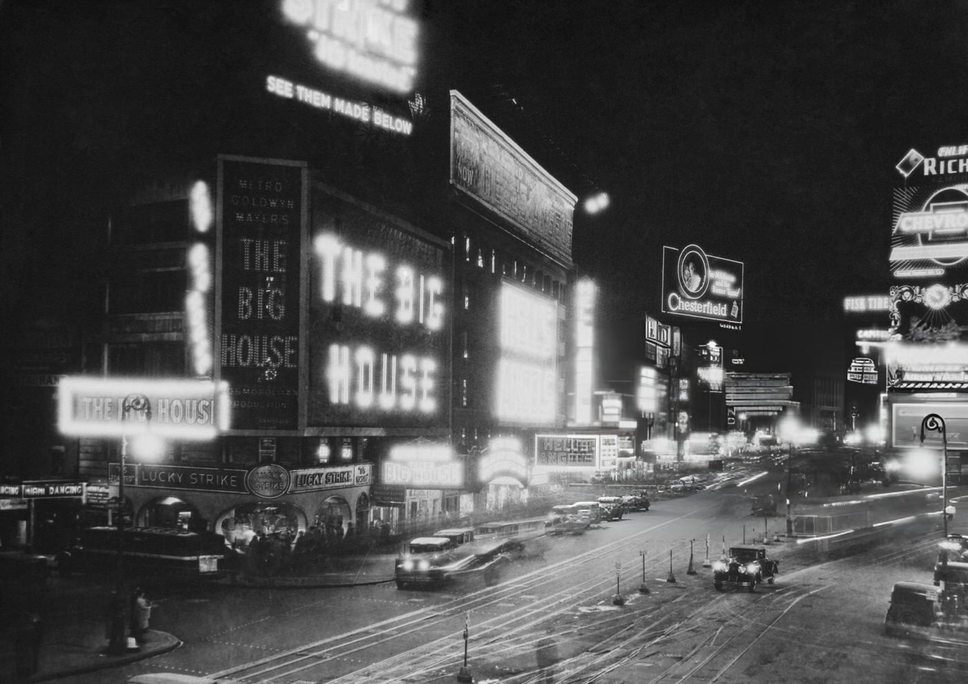 Times Square By Night In New York, 1920S.