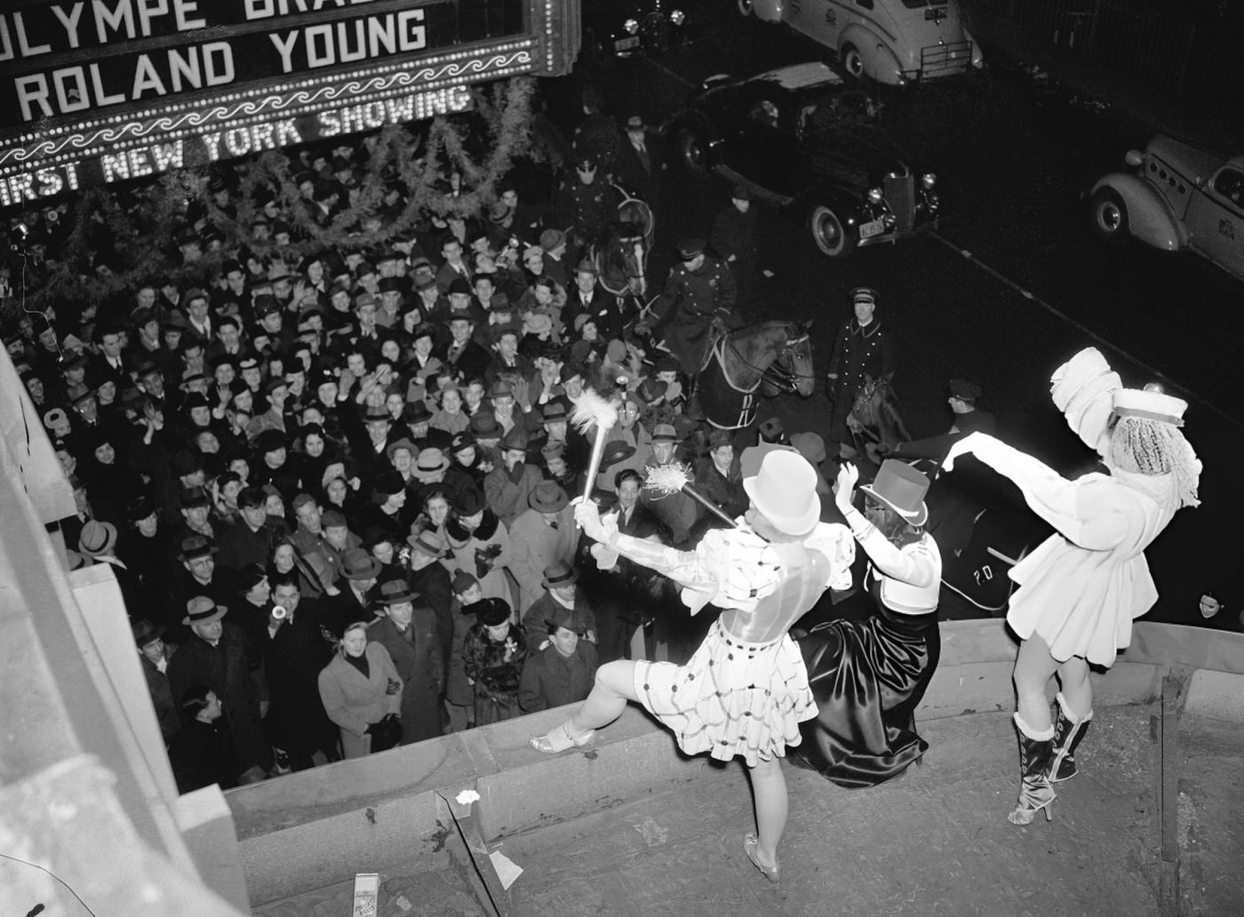 Women Wave From The Marquee Of The International Casino At Times Square, December 1939.
