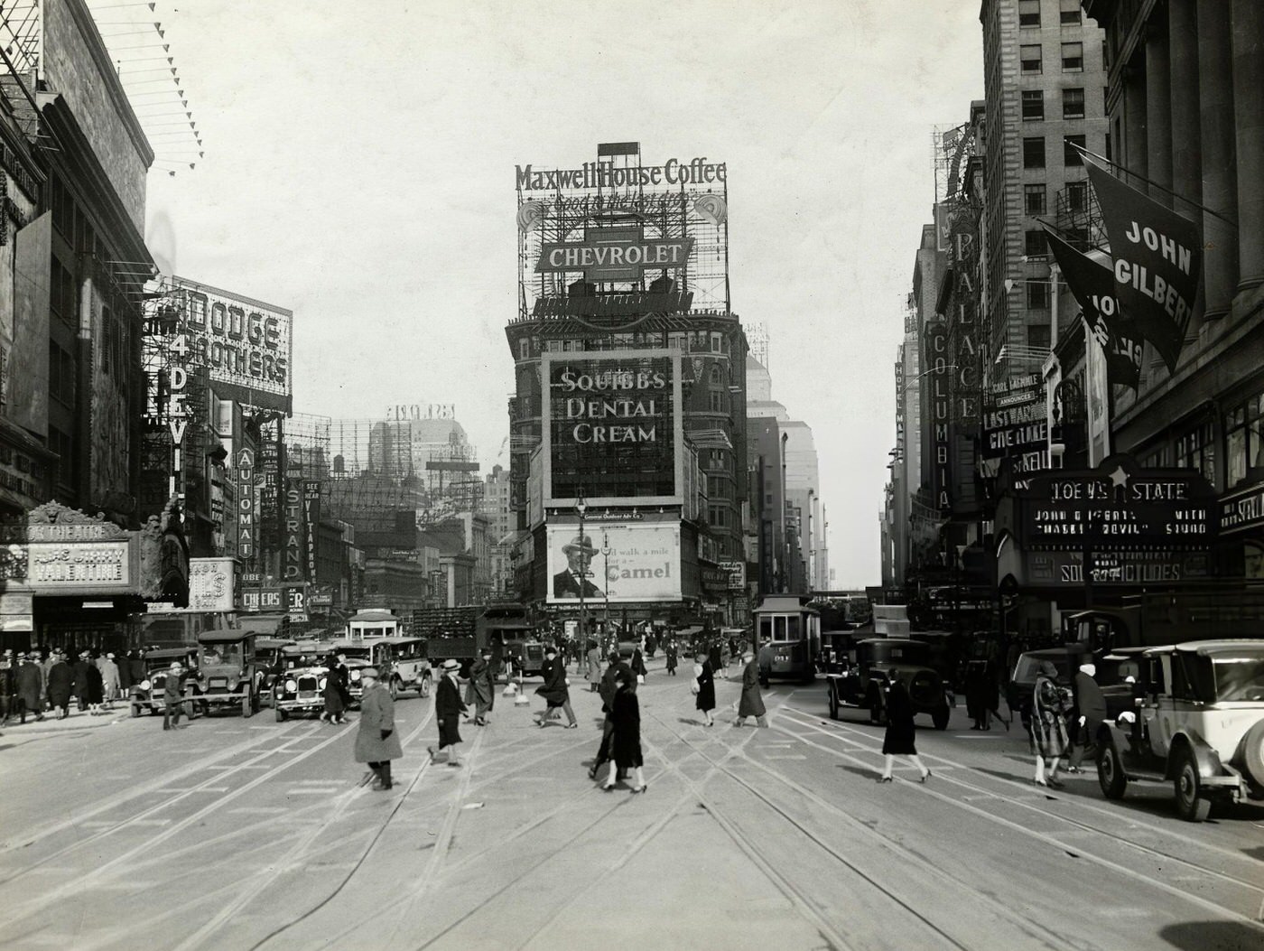 Street-Level View Of Times Square, New York City.