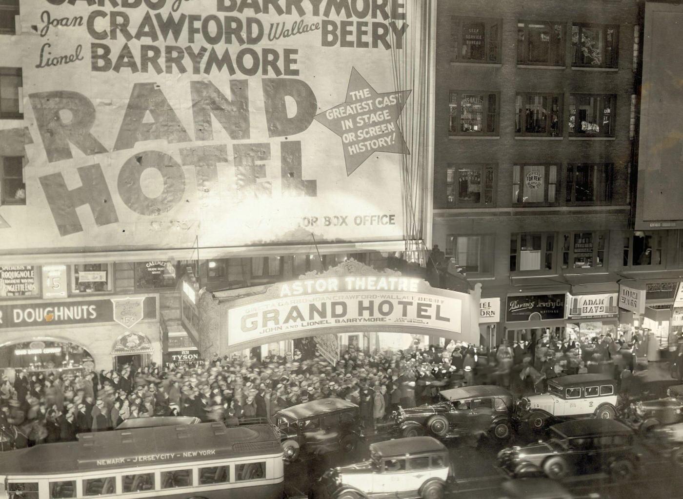 Crowd At The Opening Night Of The Movie &Amp;Quot;Grand Hotel&Amp;Quot; On Times Square, 1932.