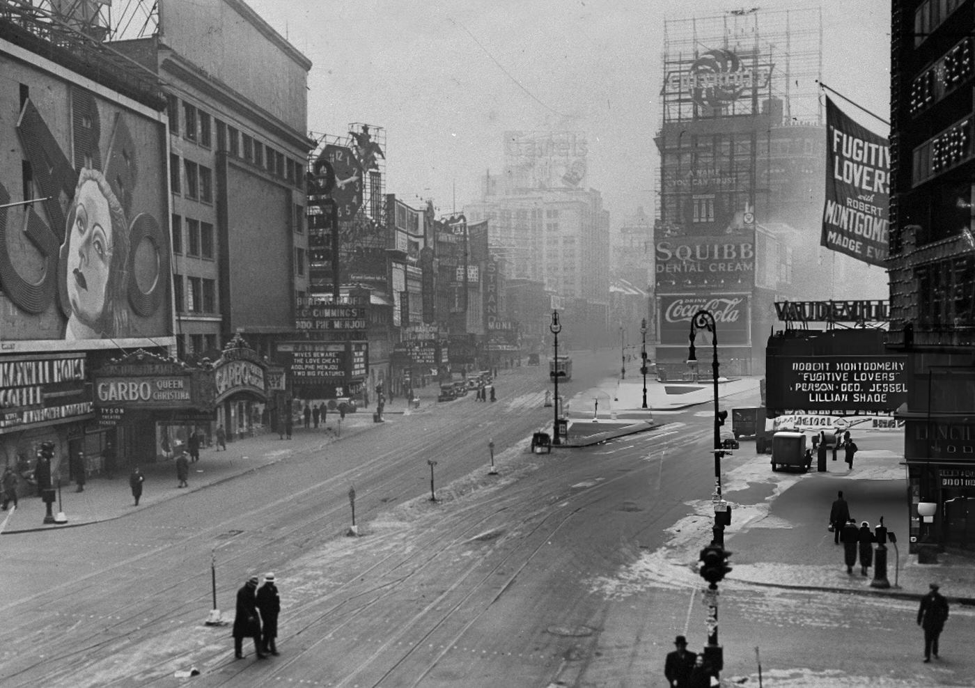 An Empty Times Square During A Taxi Strike, February 1930S.