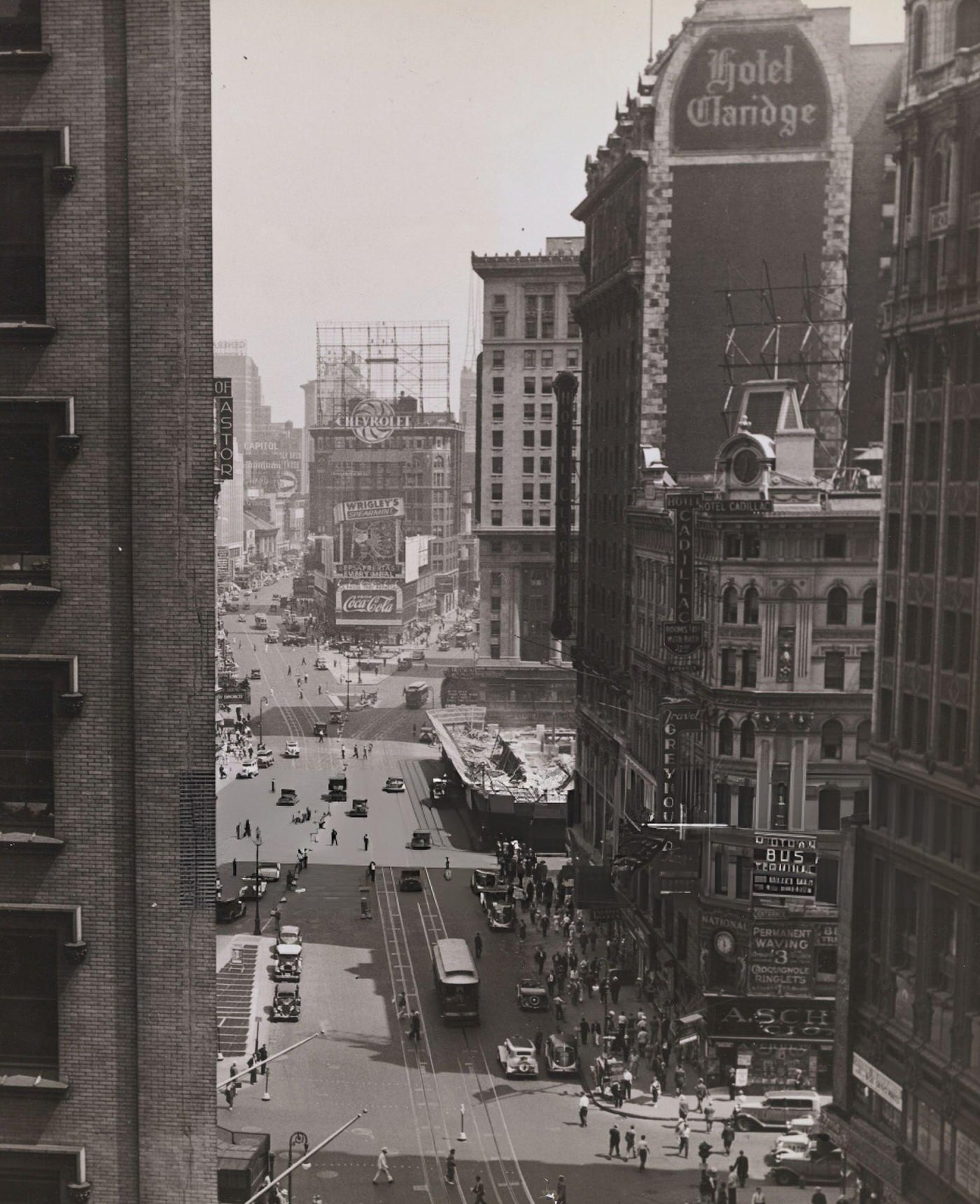 View Of Times Square From The North Of Broadway, Depicting Old New York Theater Sites.
