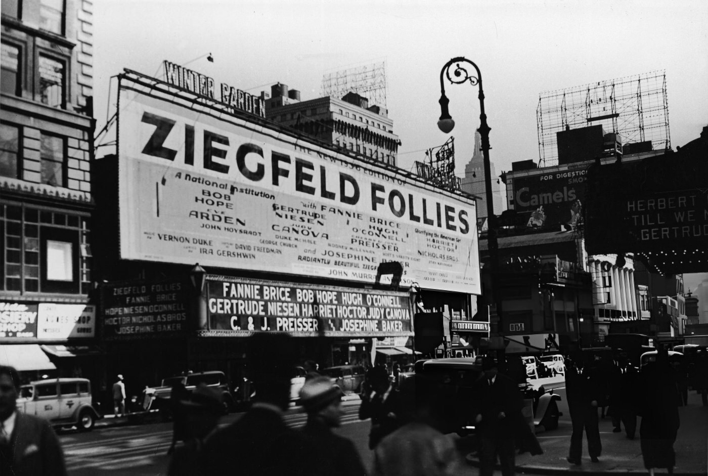 Marquee For The 1936 Edition Of The Ziegfeld Follies At The Winter Garden Theatre In Times Square, 1936.