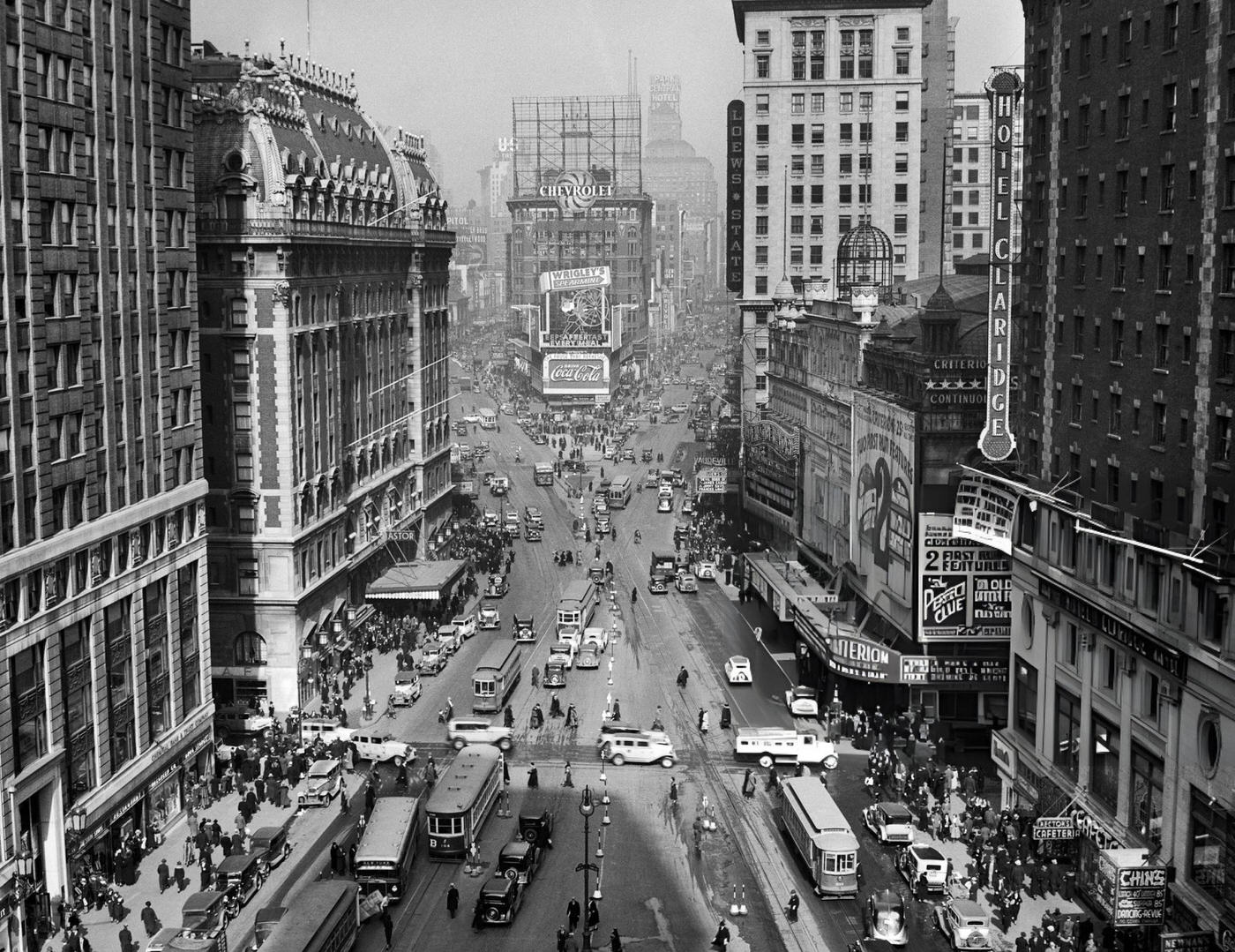 Times Square Looking North From Times Tower, 1935.