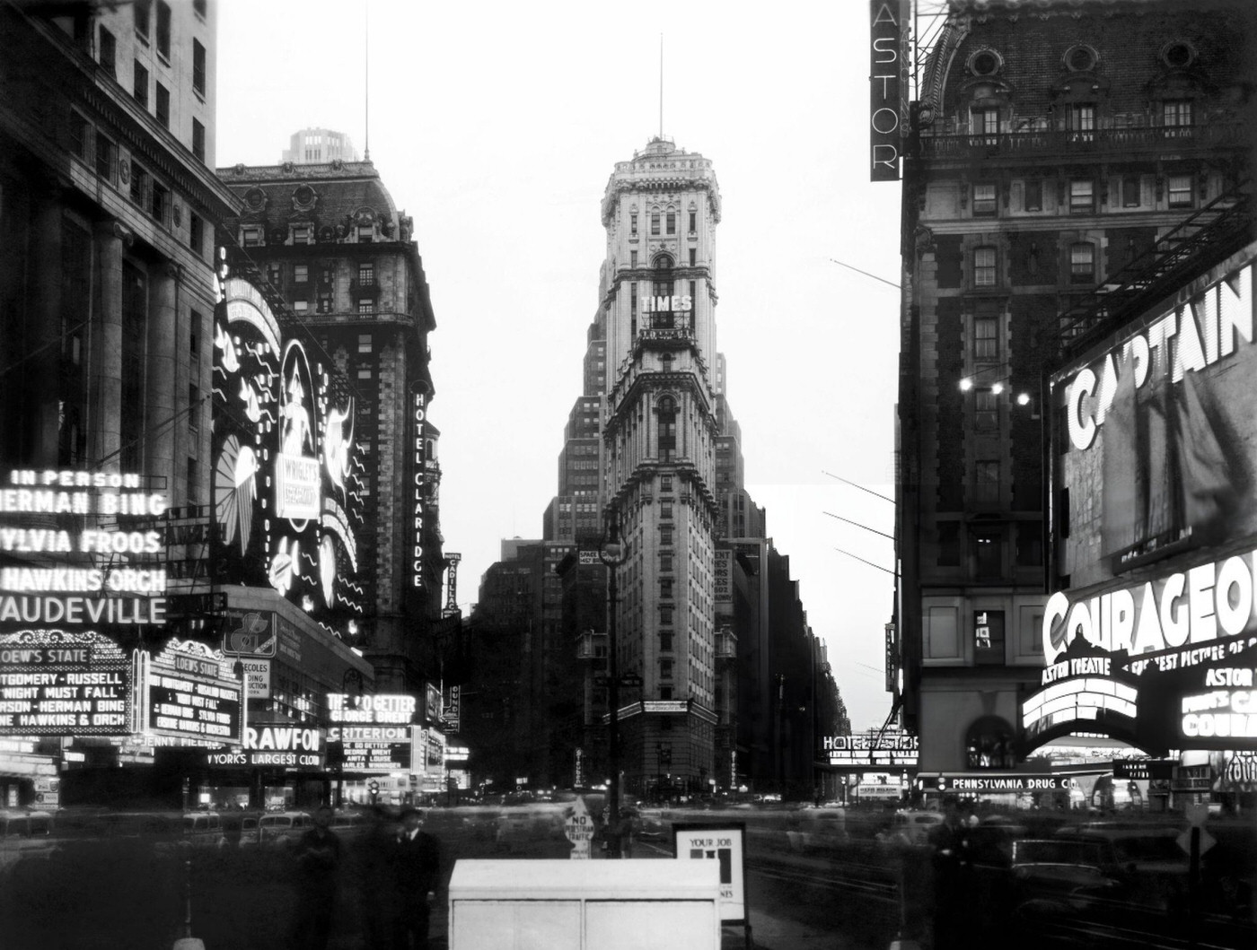 View Of Times Square In 1937.