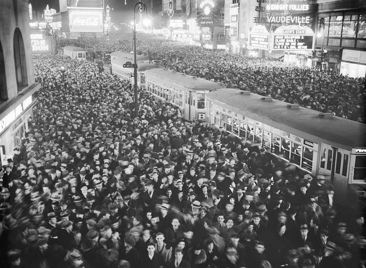 New Year'S Jam On Times Square, 1938.