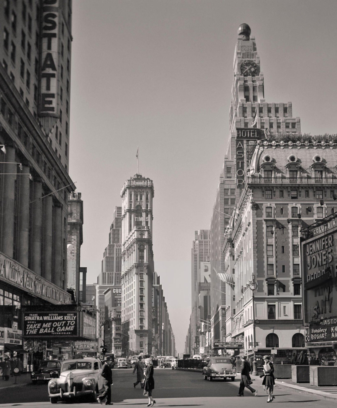 Looking South Towards Times Square In Midtown Manhattan, 1950S