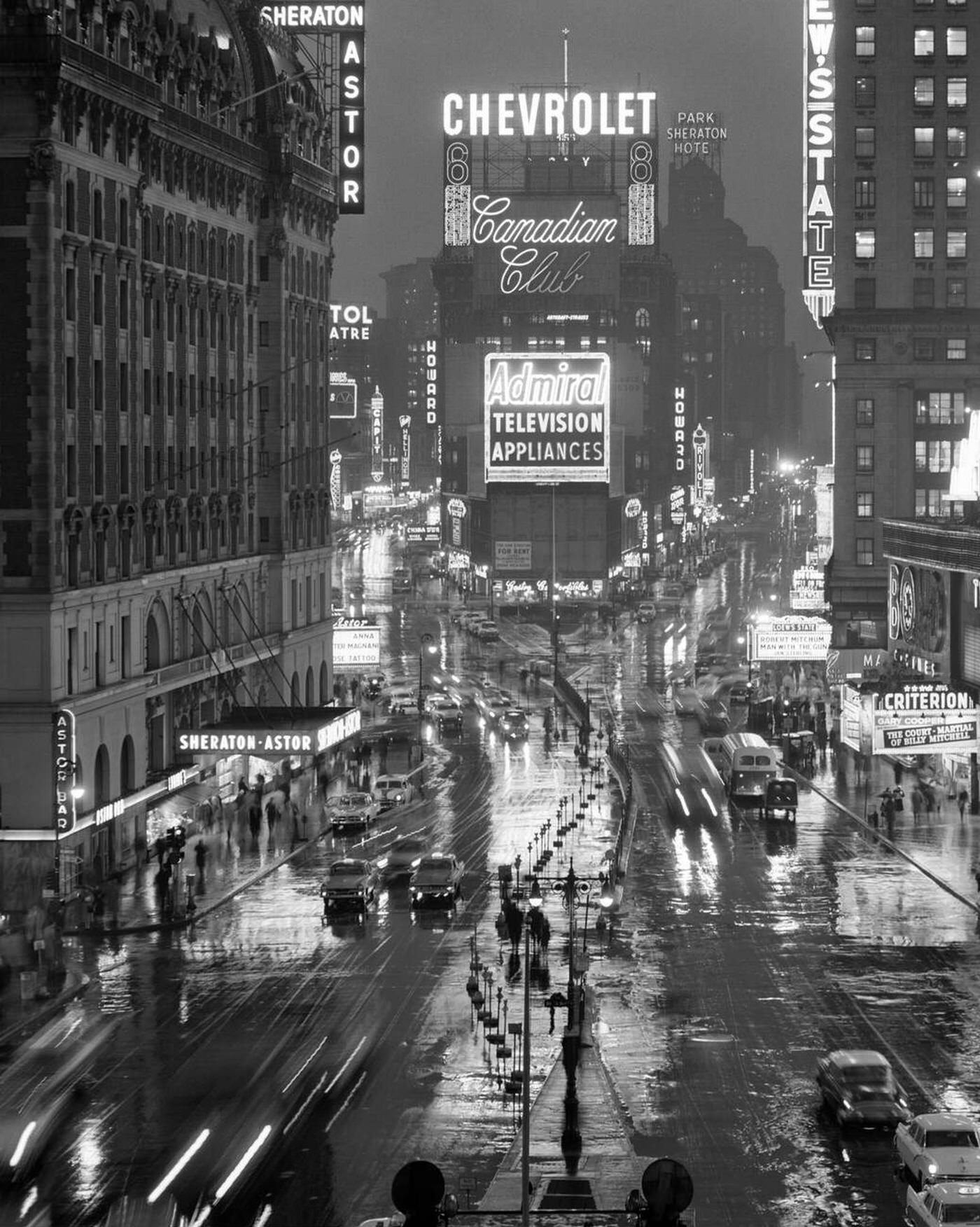 Times Square Looking North To Duffy Square, 1950S.