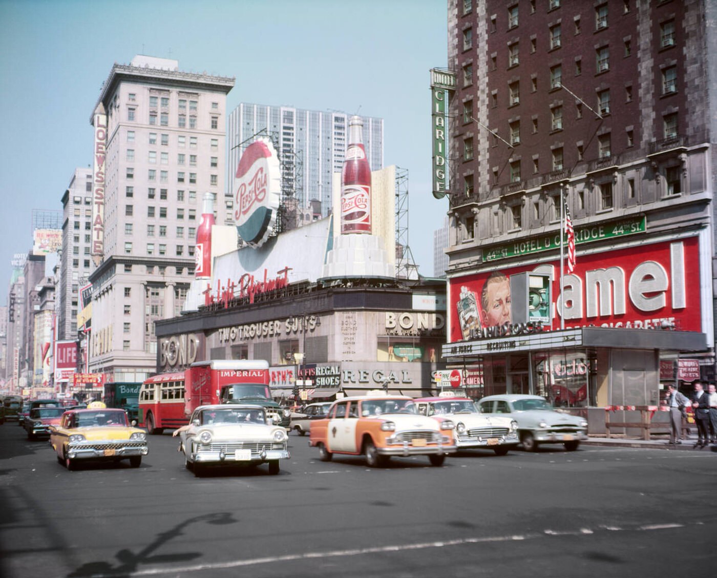 Daytime Cars And Traffic In Times Square Looking North Uptown From Broadway And 43Rd Street, September 1, 1959.