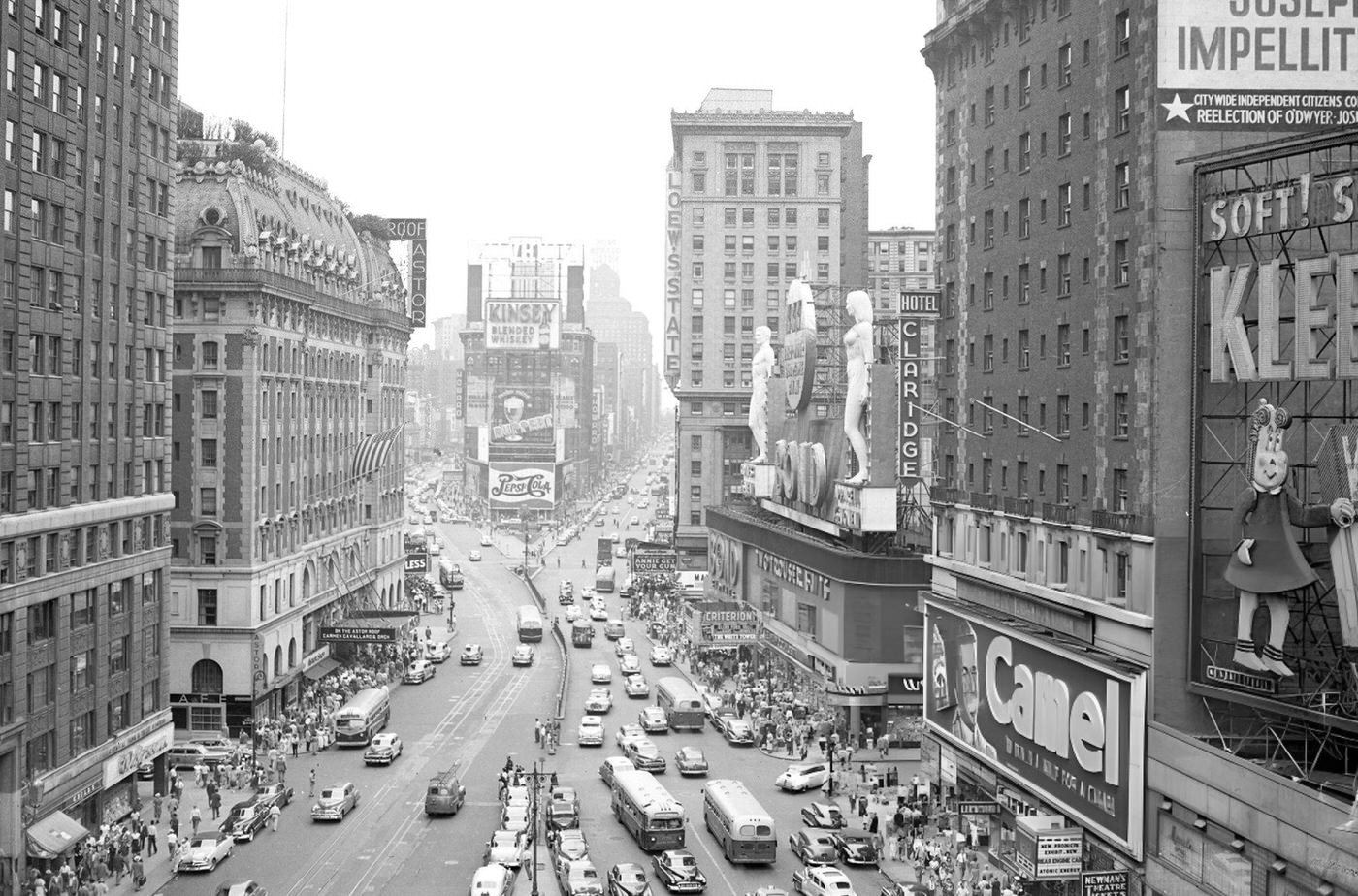 Times Square Looking North, 1950S.