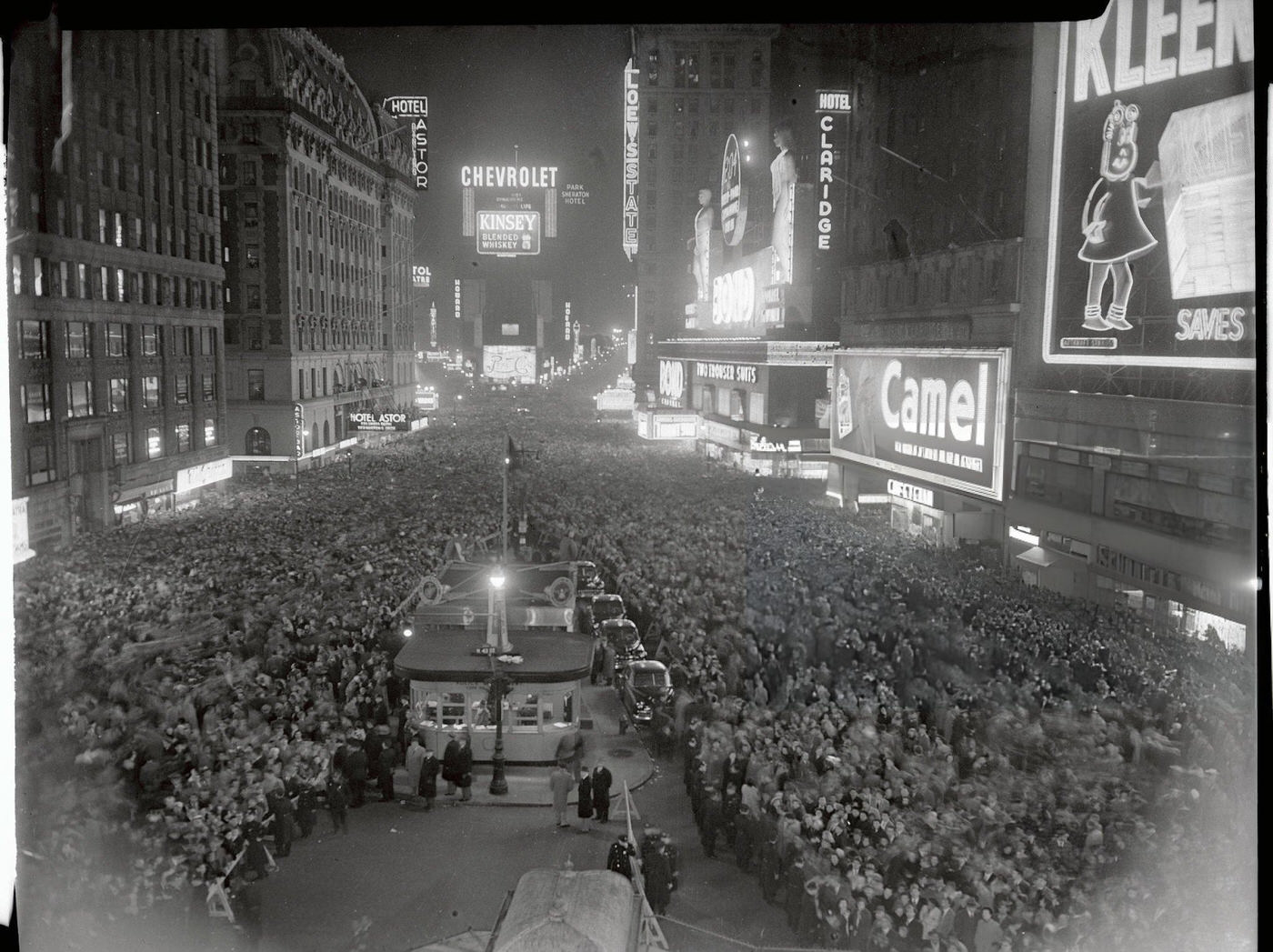 An Estimated 1 Million People Celebrate The New Year In Times Square, 1952.