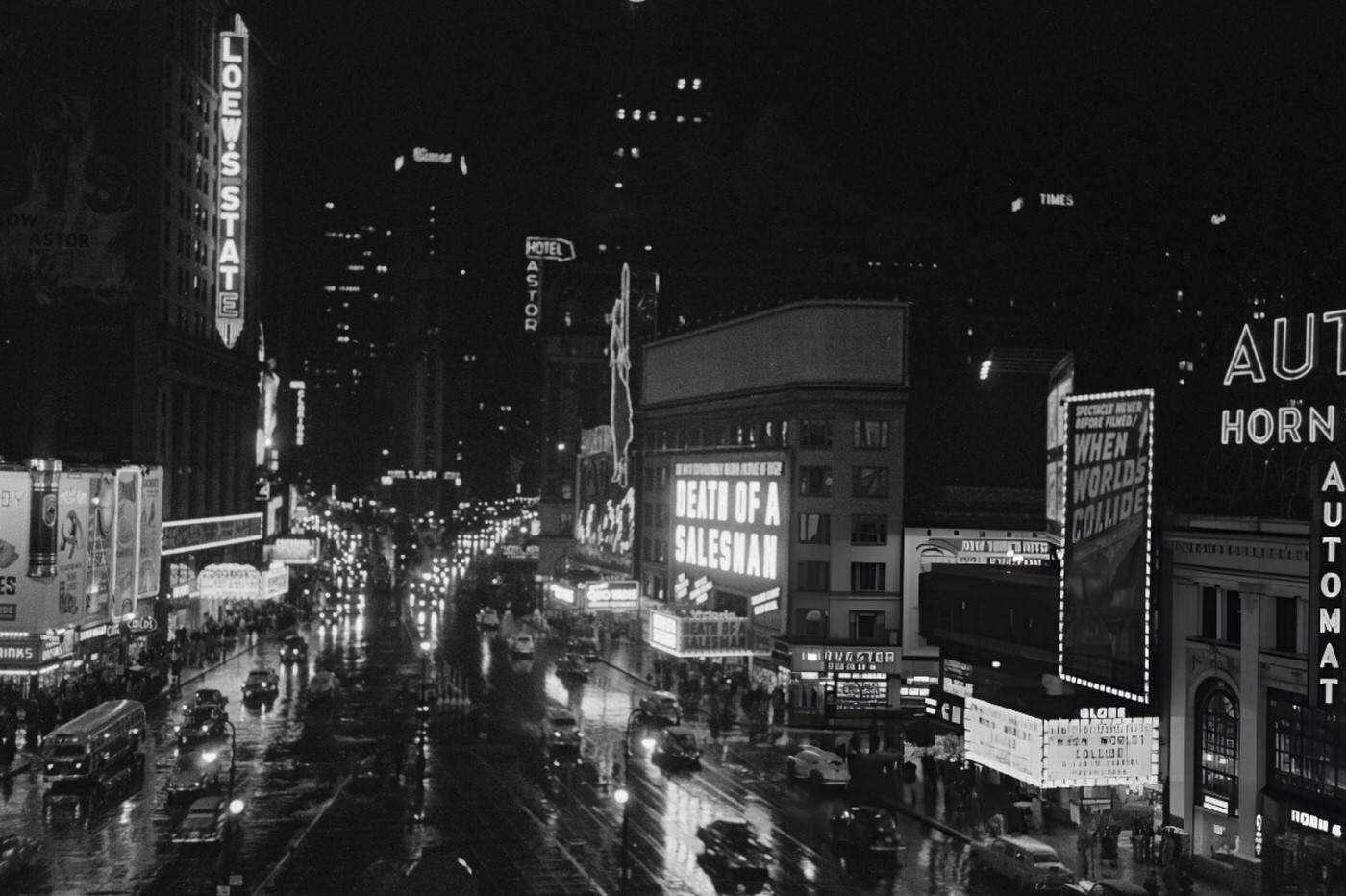 View South From Father Duffy Square Toward Times Square On Broadway, 1952.