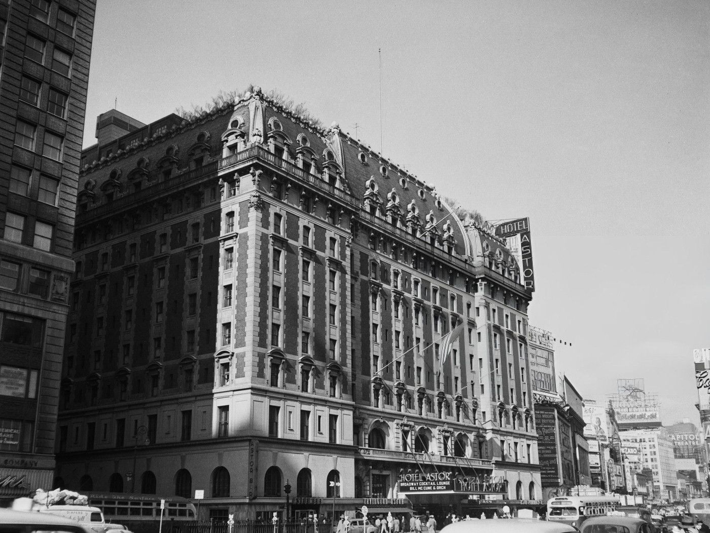 The Hotel Astor Near Times Square, Circa 1952.