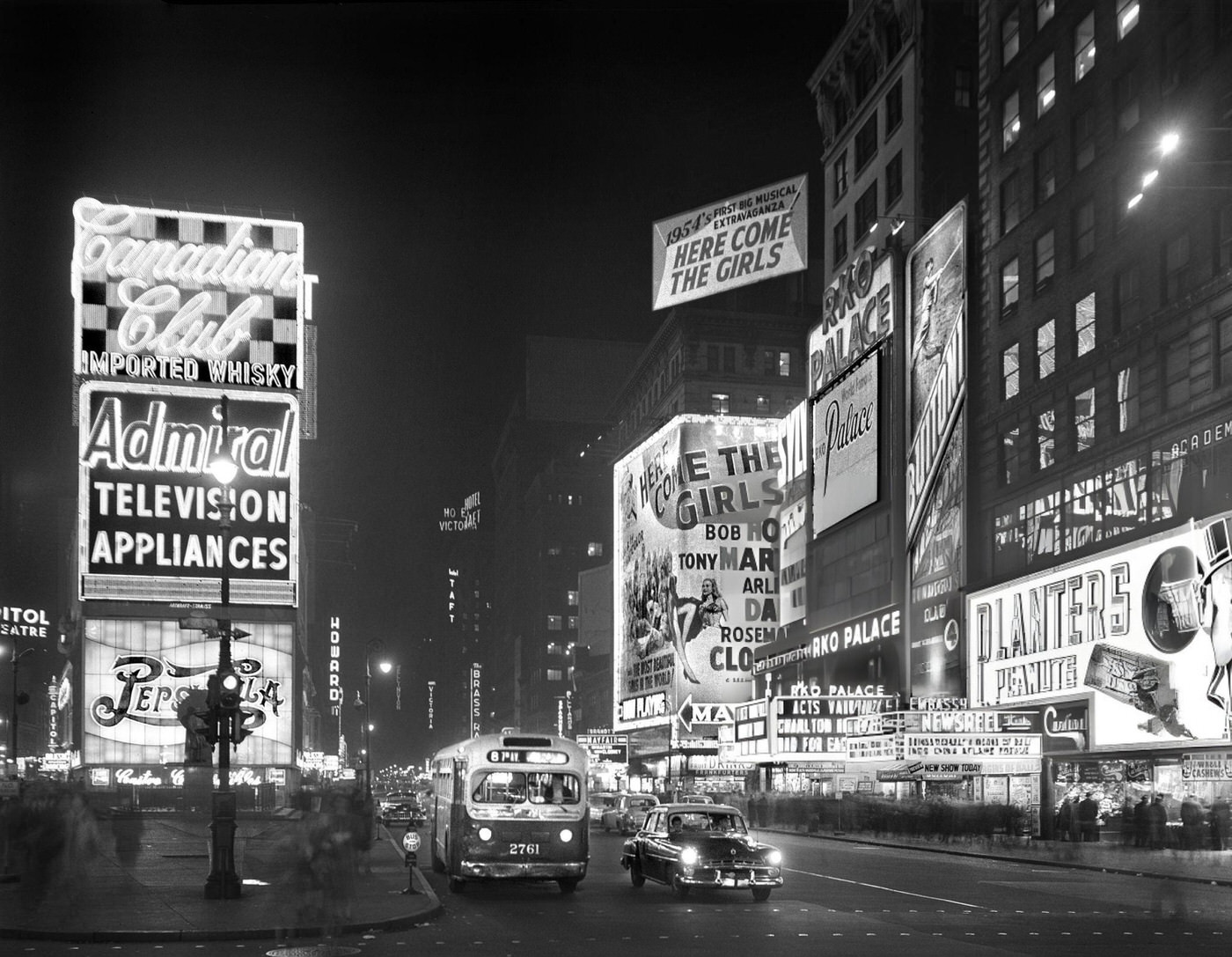 Times Square At Night, December 1953.