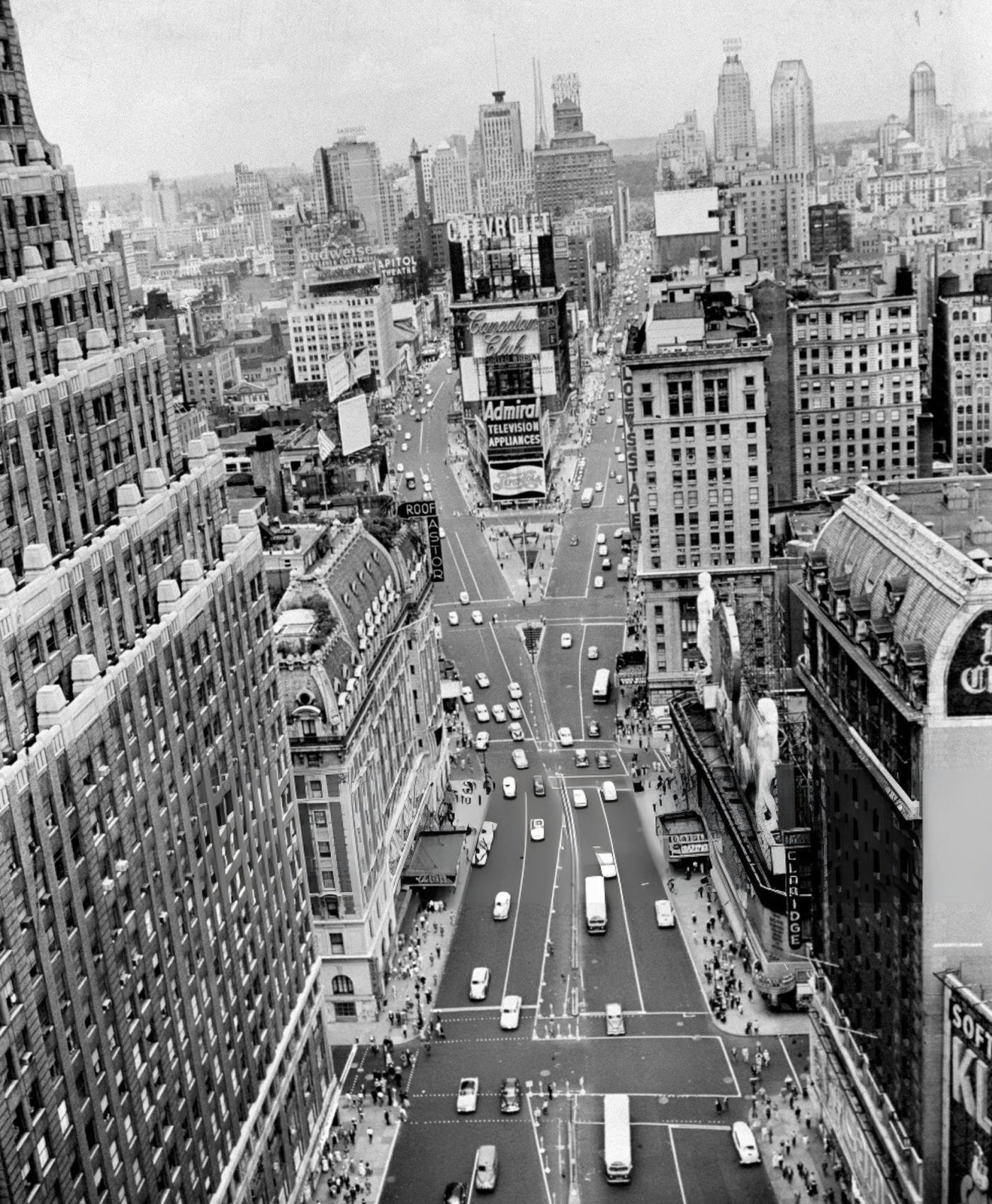 General View Of Times Square Looking North From 43Rd St.