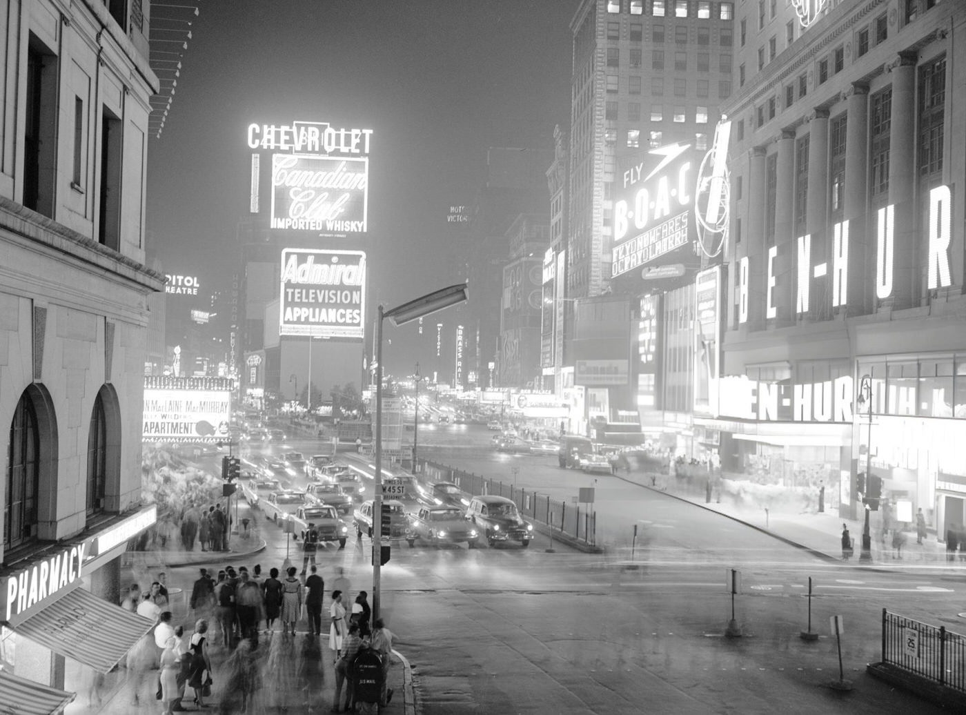 Times Square At Night, September 1, 1960.