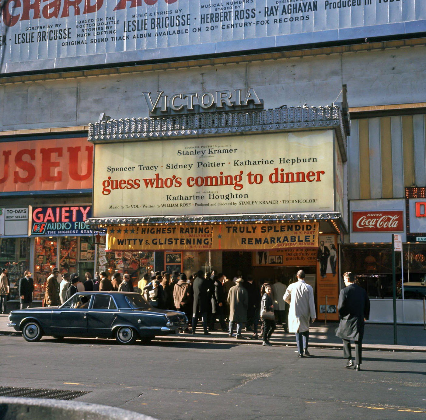 Cinema-Goers Line Up Outside The Victoria Theatre On Broadway In Times Square, December 1, 1967.