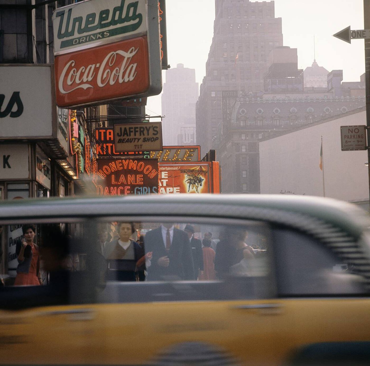 Street Scene On Broadway In Times Square, 1964.
