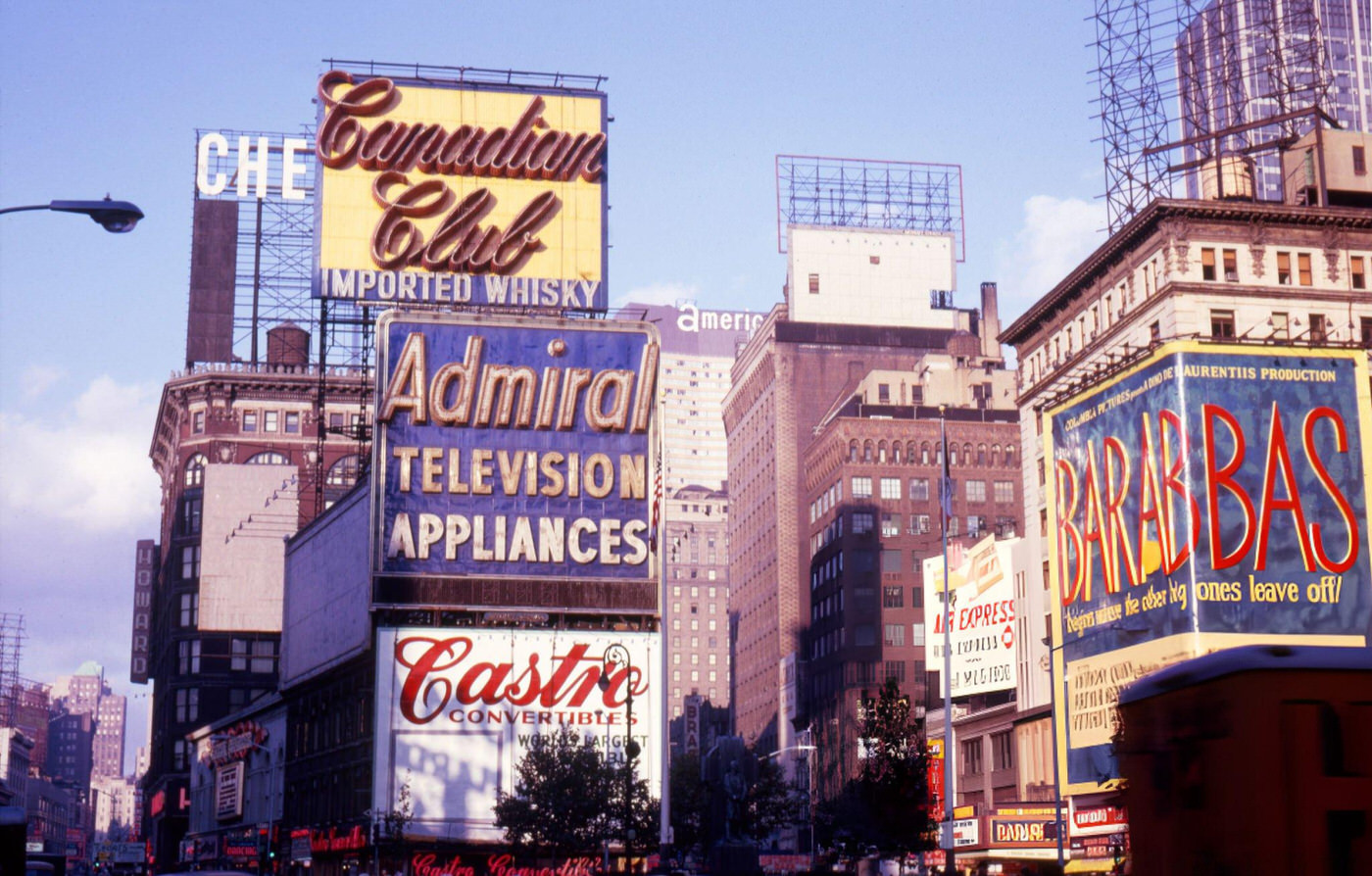 Street Scene In New York, Times Square, Circa 1962.